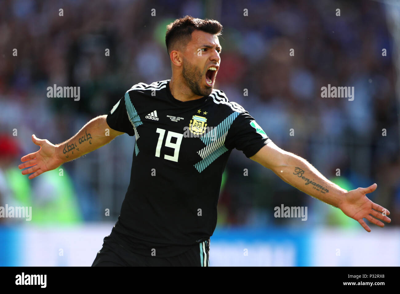 Moscow, Russia. 16th June, 2018. Sergio Aguero (ARG) Football/Soccer : FIFA World Cup Russia 2018 Group D match between Argentina - Iceland at Spartak stadium in Moscow, Russia . Credit: Yohei Osada/AFLO SPORT/Alamy Live News Stock Photo