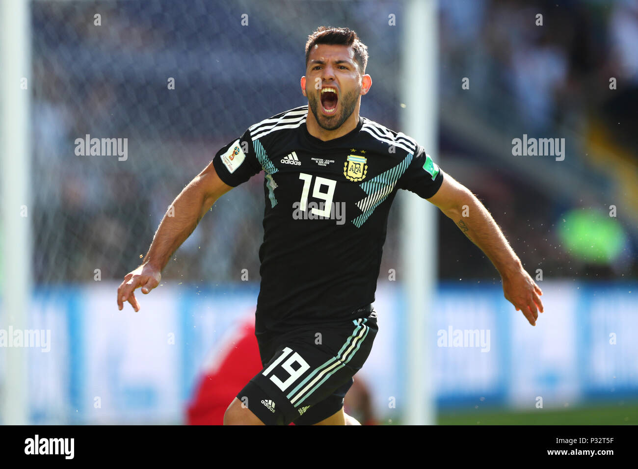 Moscow, Russia. 16th June, 2018. Sergio Aguero (ARG) Football/Soccer : FIFA World Cup Russia 2018 Group D match between Argentina 1-1 Iceland at Spartak Stadium in Moscow, Russia . Credit: Yohei Osada/AFLO SPORT/Alamy Live News Stock Photo