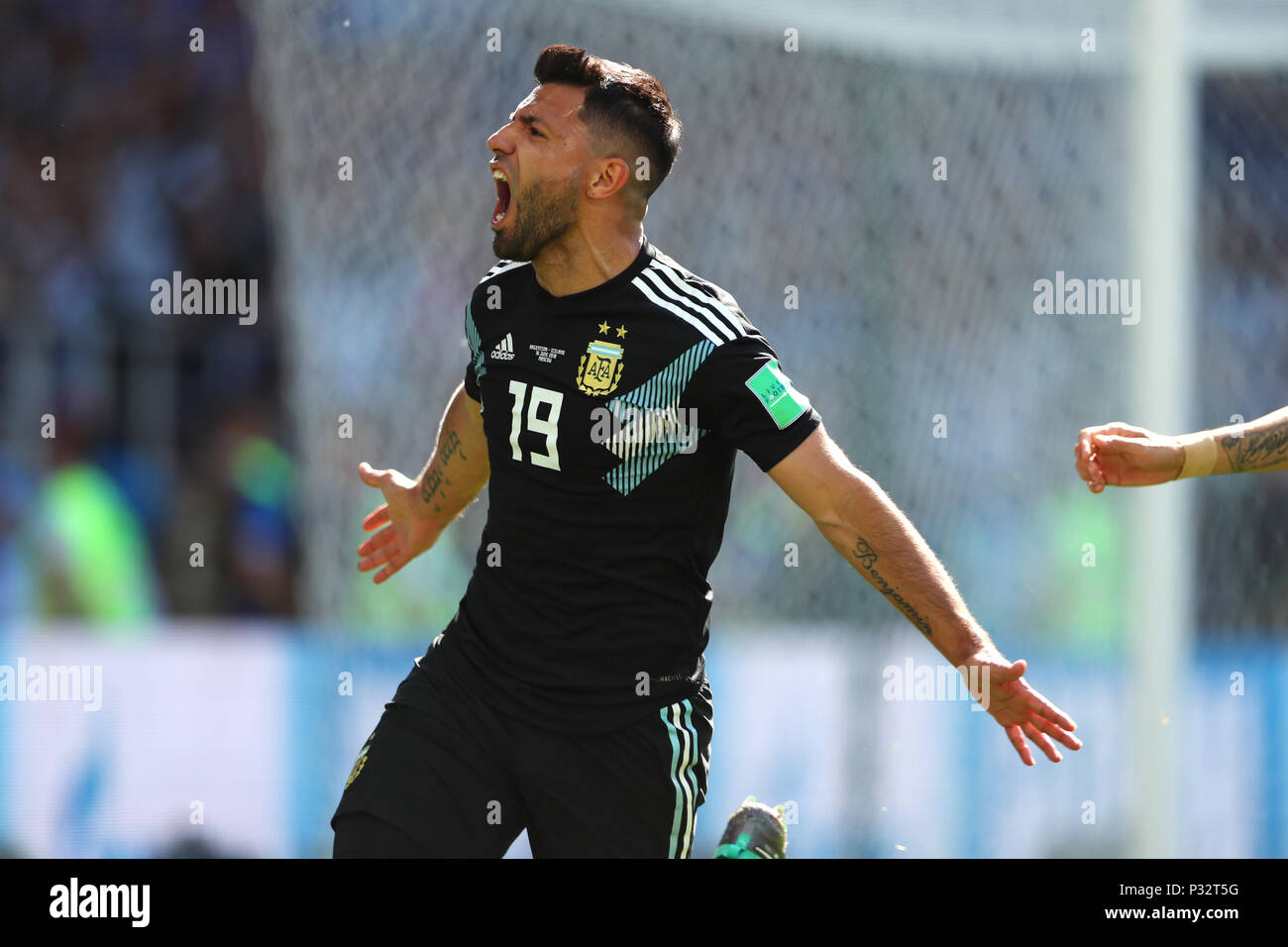 Moscow, Russia. 16th June, 2018. Sergio Aguero (ARG) Football/Soccer : FIFA World Cup Russia 2018 Group D match between Argentina 1-1 Iceland at Spartak Stadium in Moscow, Russia . Credit: Yohei Osada/AFLO SPORT/Alamy Live News Stock Photo