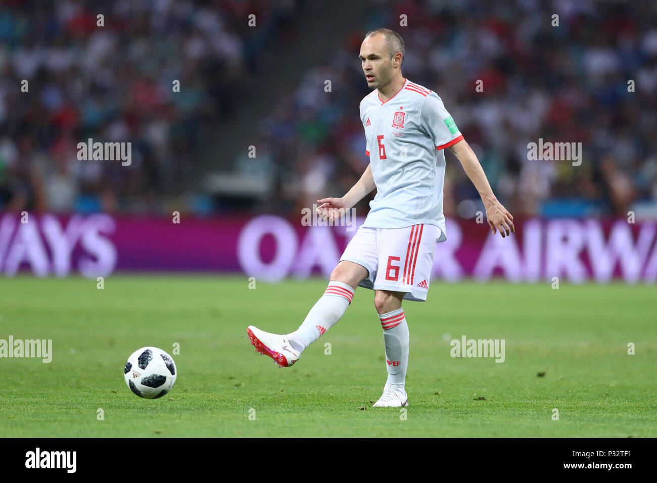 Andres Iniesta (ESP),  JUNE 15, 2018 - Football / Soccer :  FIFA World Cup Russia 2018 Group B match between Portugal 3-3 Spain  at Fisht Stadium  in Sochi, Russia. (Photo by Yohei Osada/AFLO SPORT) Stock Photo