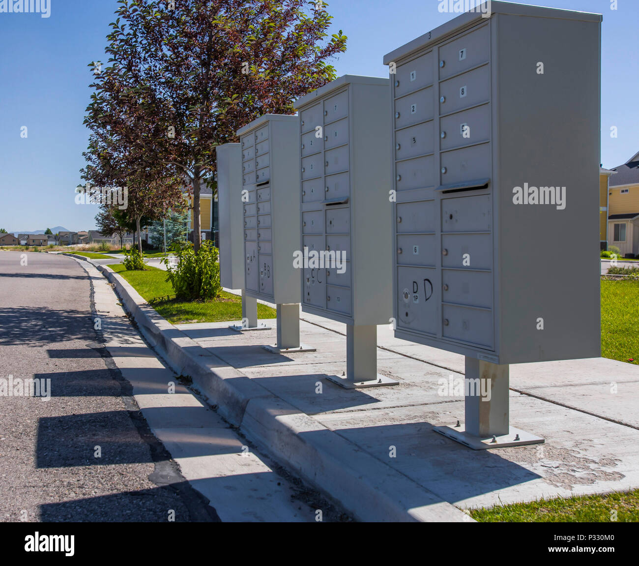 Mailboxes in apartment complex in Utah Valley Stock Photo Alamy