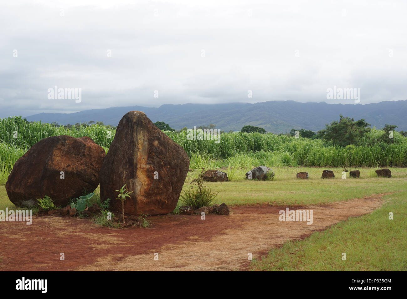 Wahiawa — Stones representing wahine, woman, (left) and kane, man