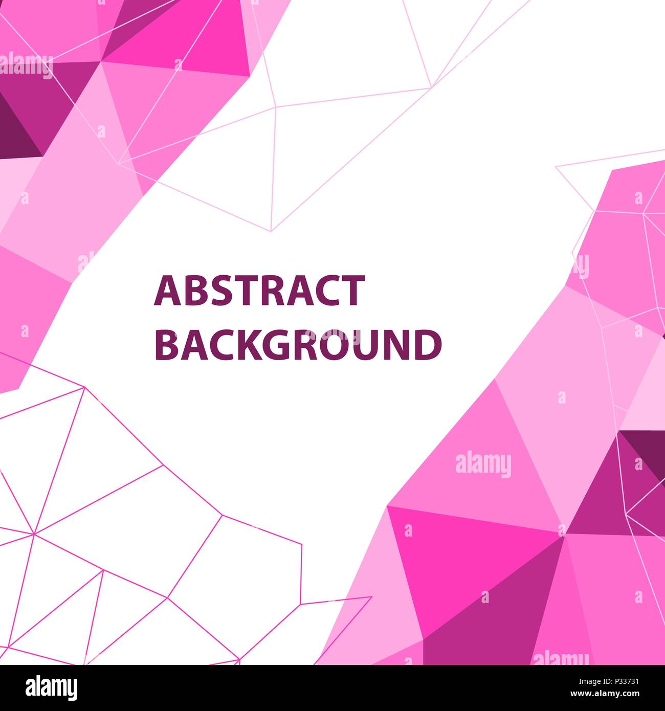Abstract pink geometric background with polygon design, stock vector