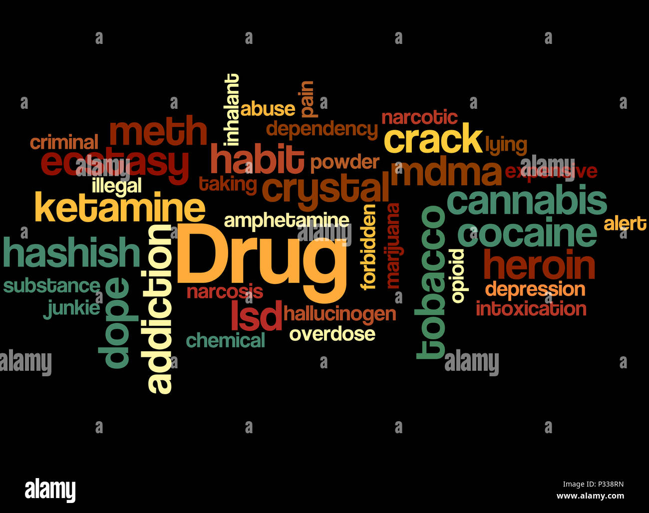 Drug names, word cloud concept on black background Stock Photo Alamy