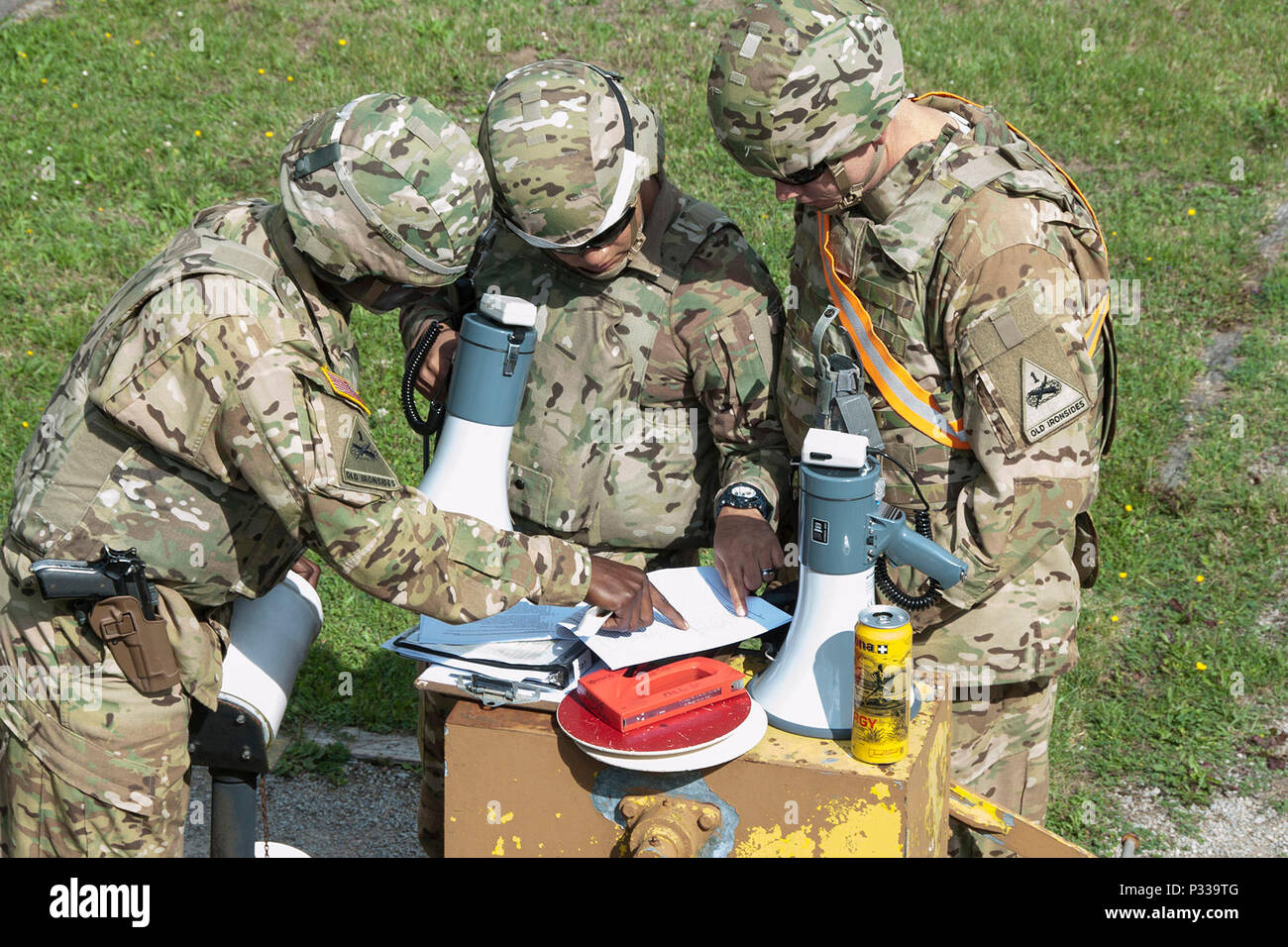 U.S. Army Soldiers with 3501st get instructions for the M9 Combat