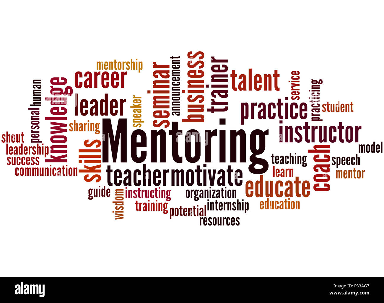 Mentoring, word cloud concept on white background Stock Photo - Alamy