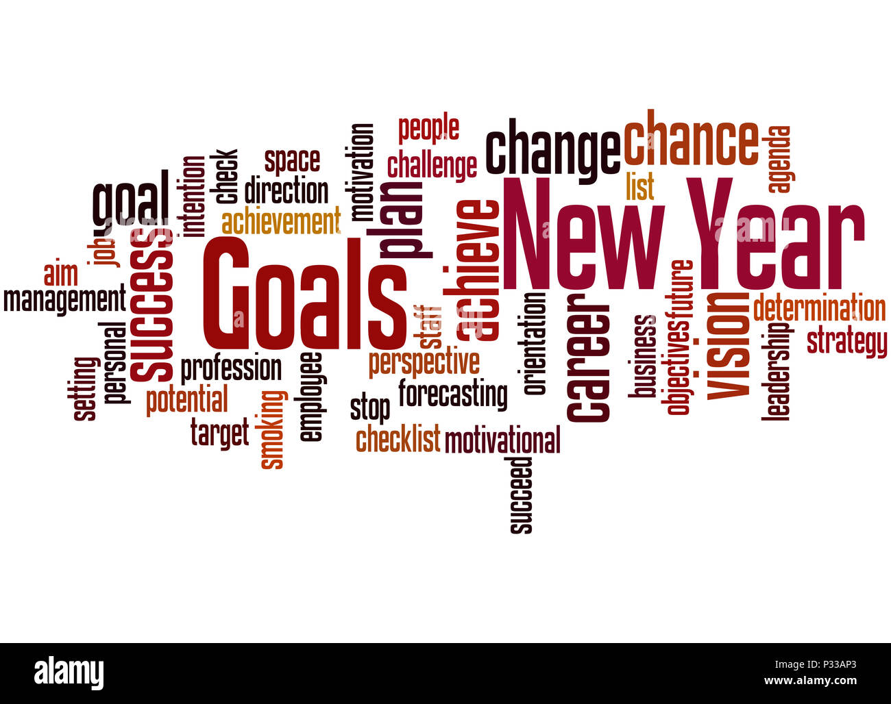 New Year Goals, word cloud concept on white background Stock Photo - Alamy