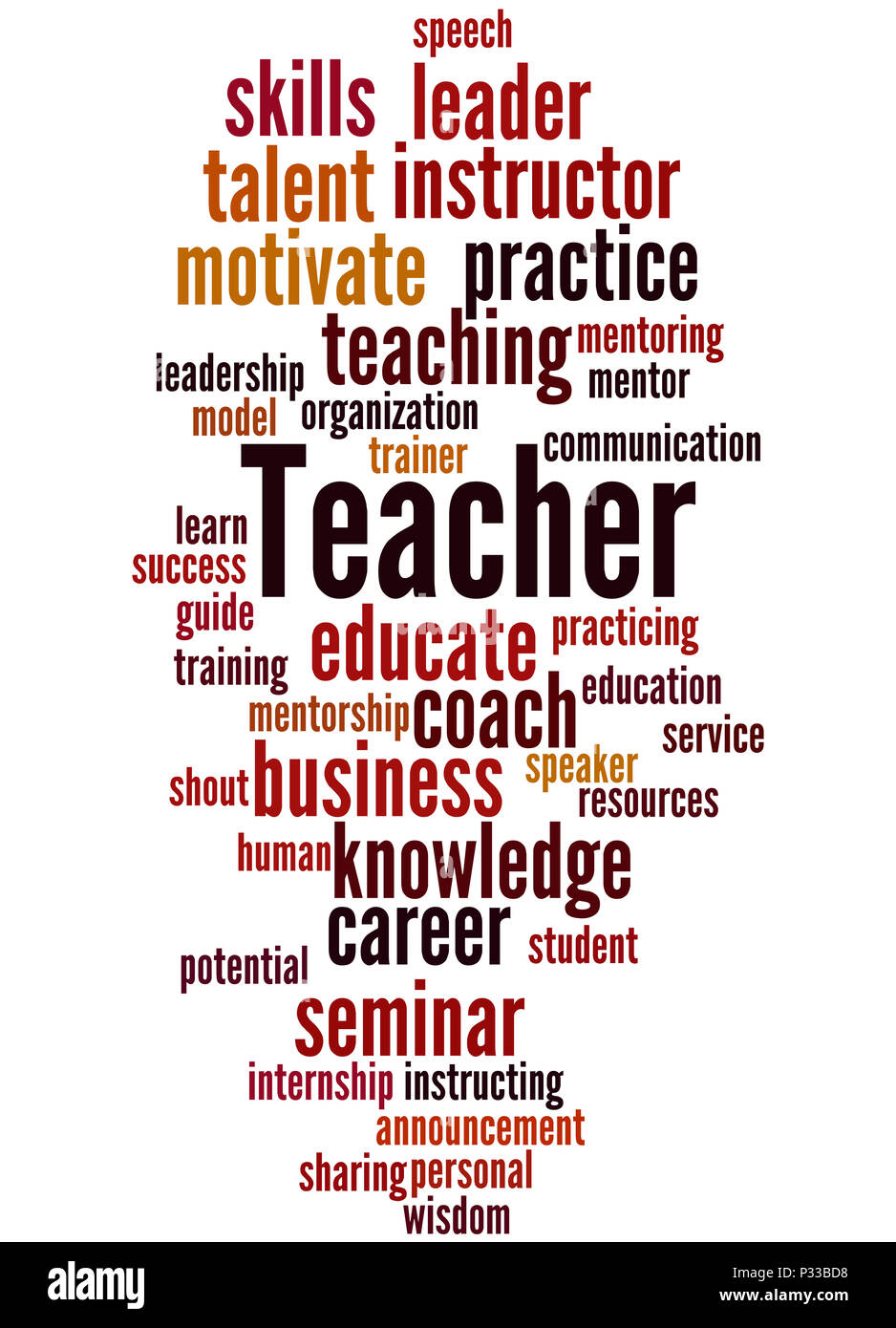 Teacher, word cloud concept on white background Stock Photo Alamy