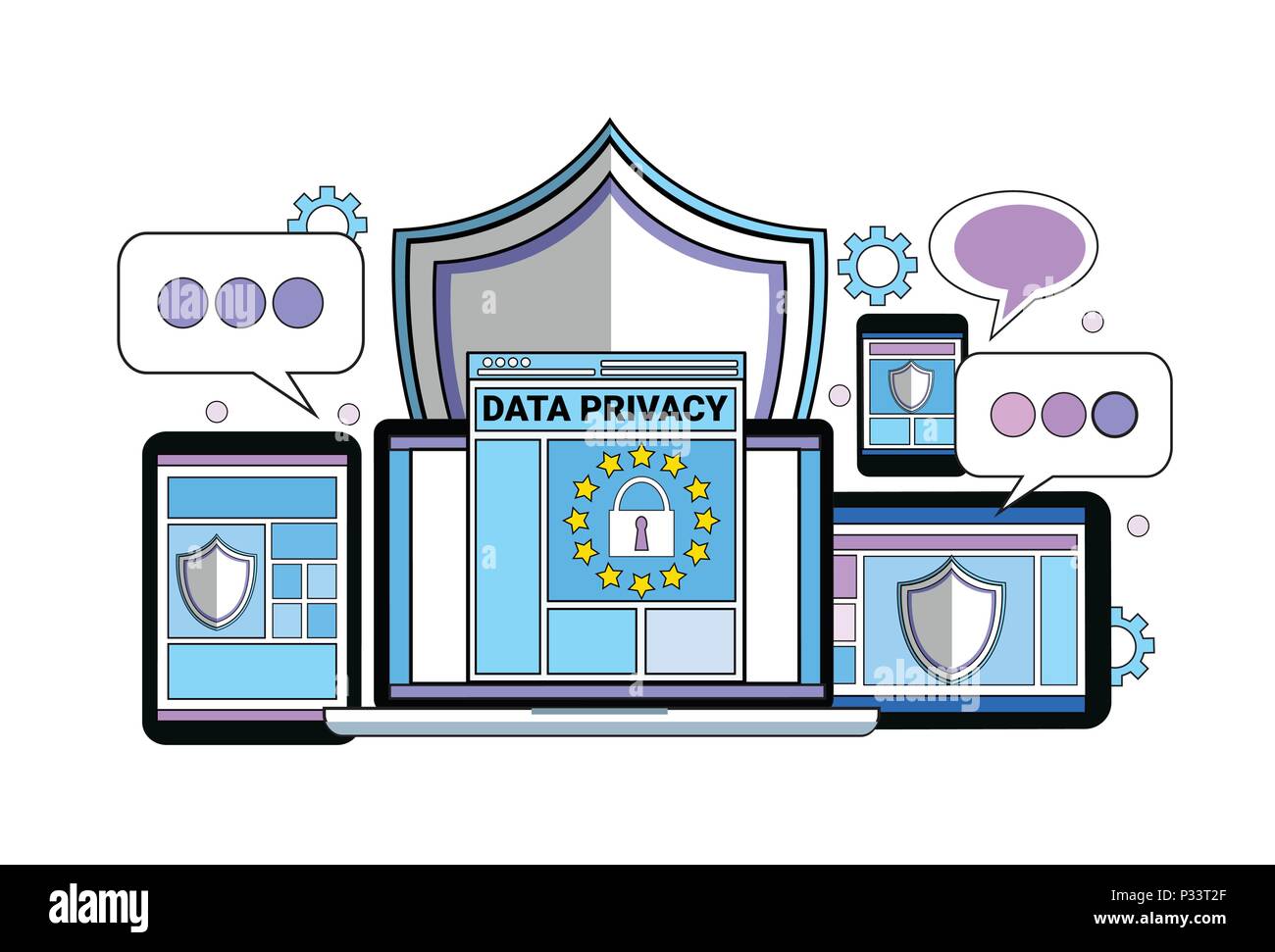data safety cloud shield tablet padlock over synchronization General