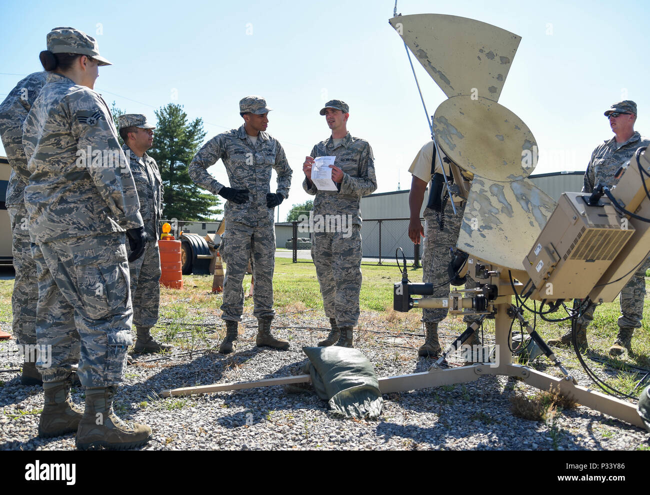 Technical Sgt Robert Leppla Jr 421 Cts Mobile C2 Spice Instructor Explains To Students How To Use The Local Hand Held Remote During The Course At The Air Force Expeditionary Operations School At