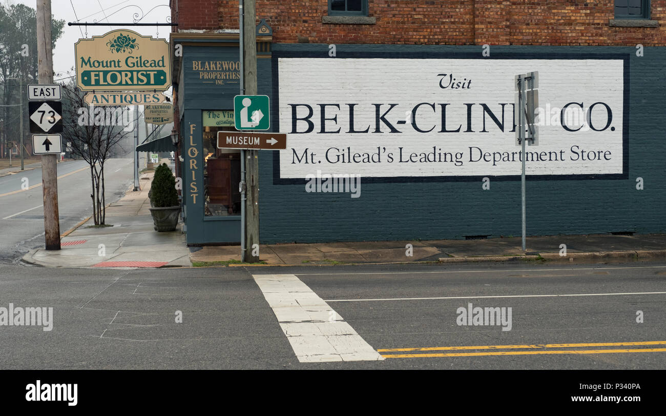 an historical document of art mural in Mount Gilead, North Carolina