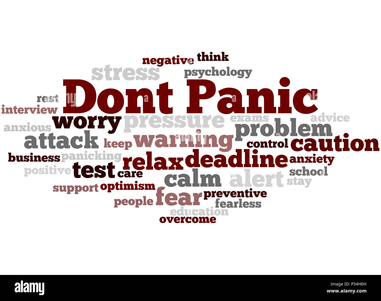 Dont Panic, Word Cloud Concept On White Background Stock Photo - Alamy