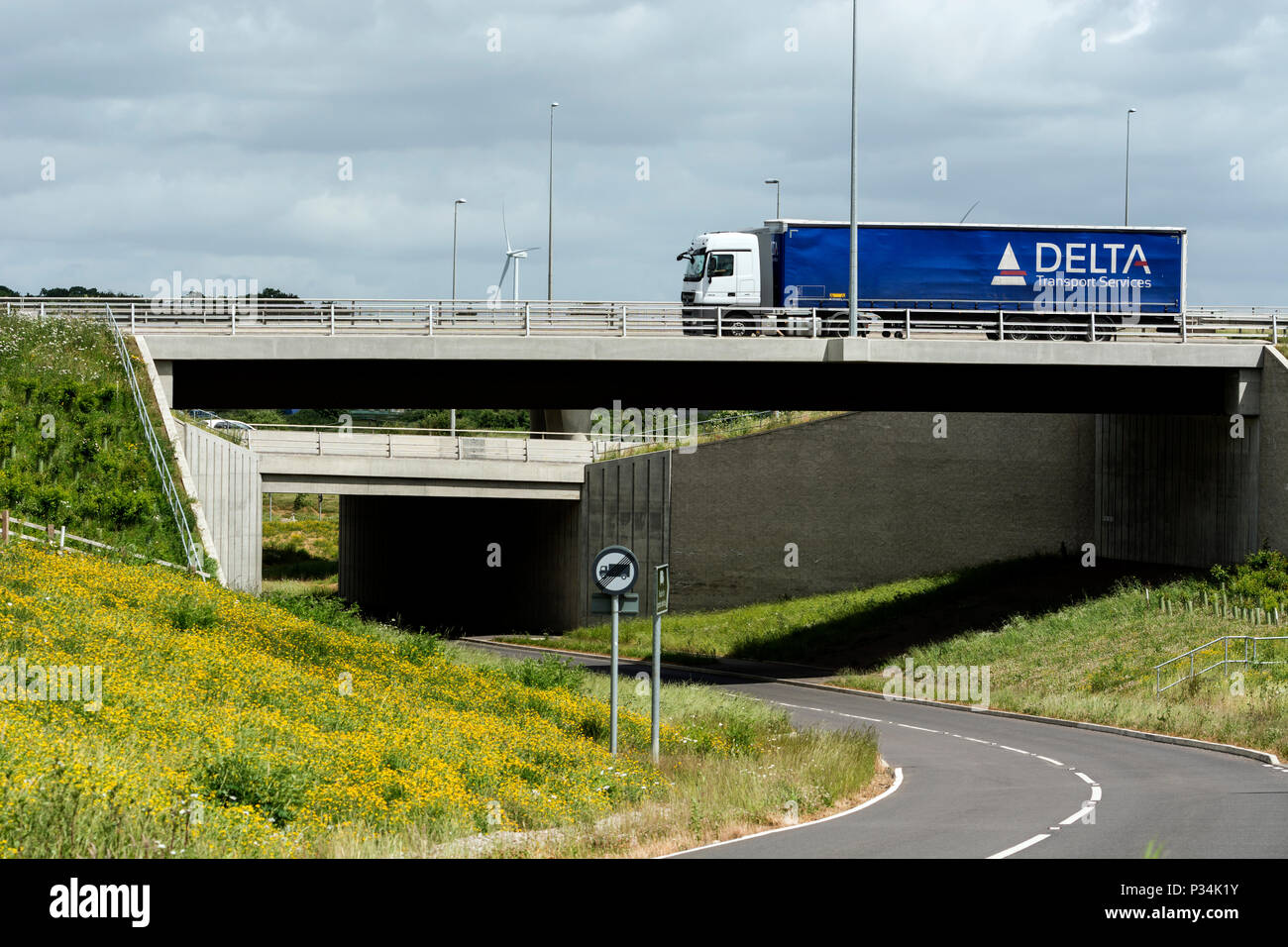 M6 motorway flyovers at Catthorpe Interchange, Leicestershire, England, UK Stock Photo