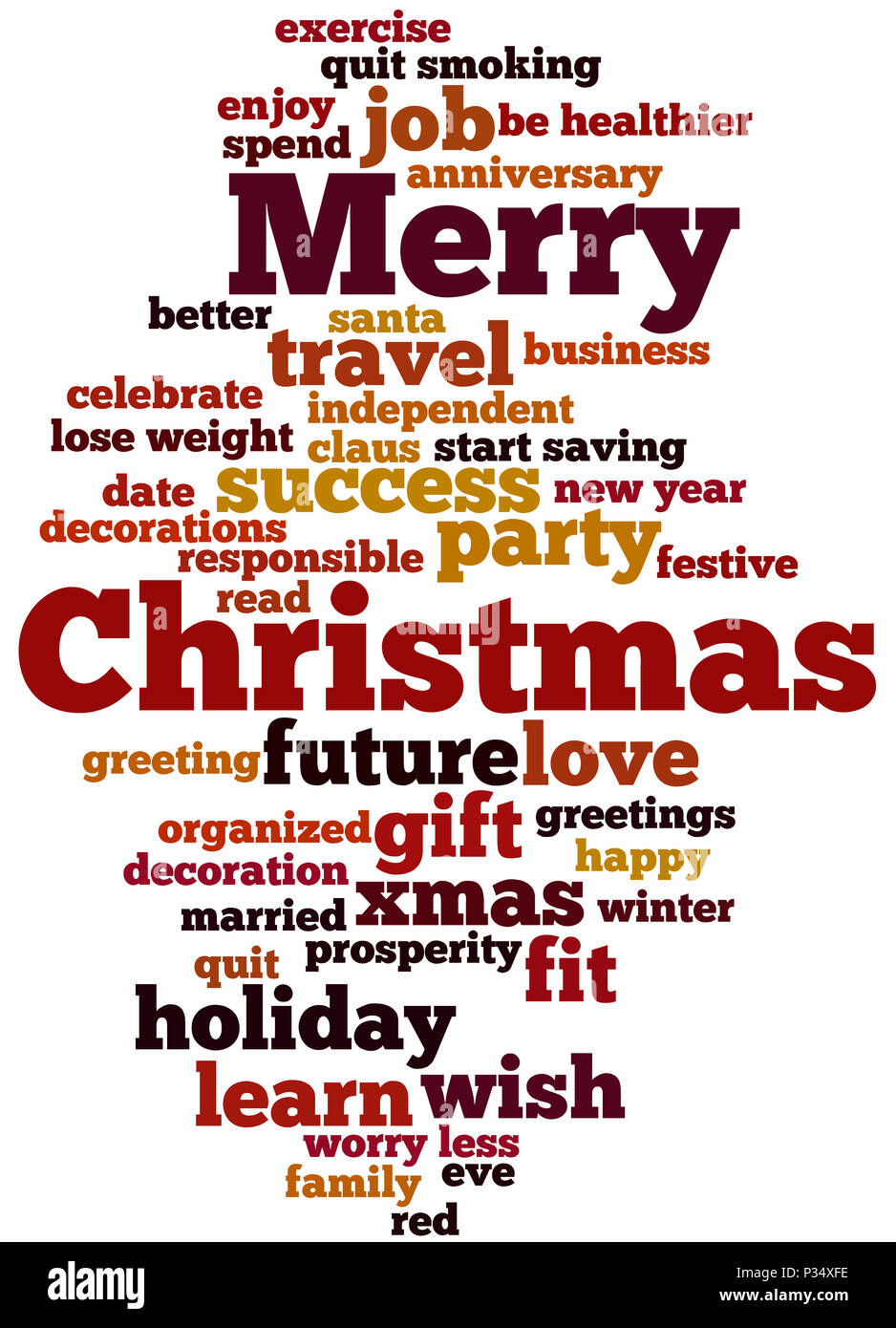 Merry Christmas, word cloud concept on white background Stock Photo - Alamy