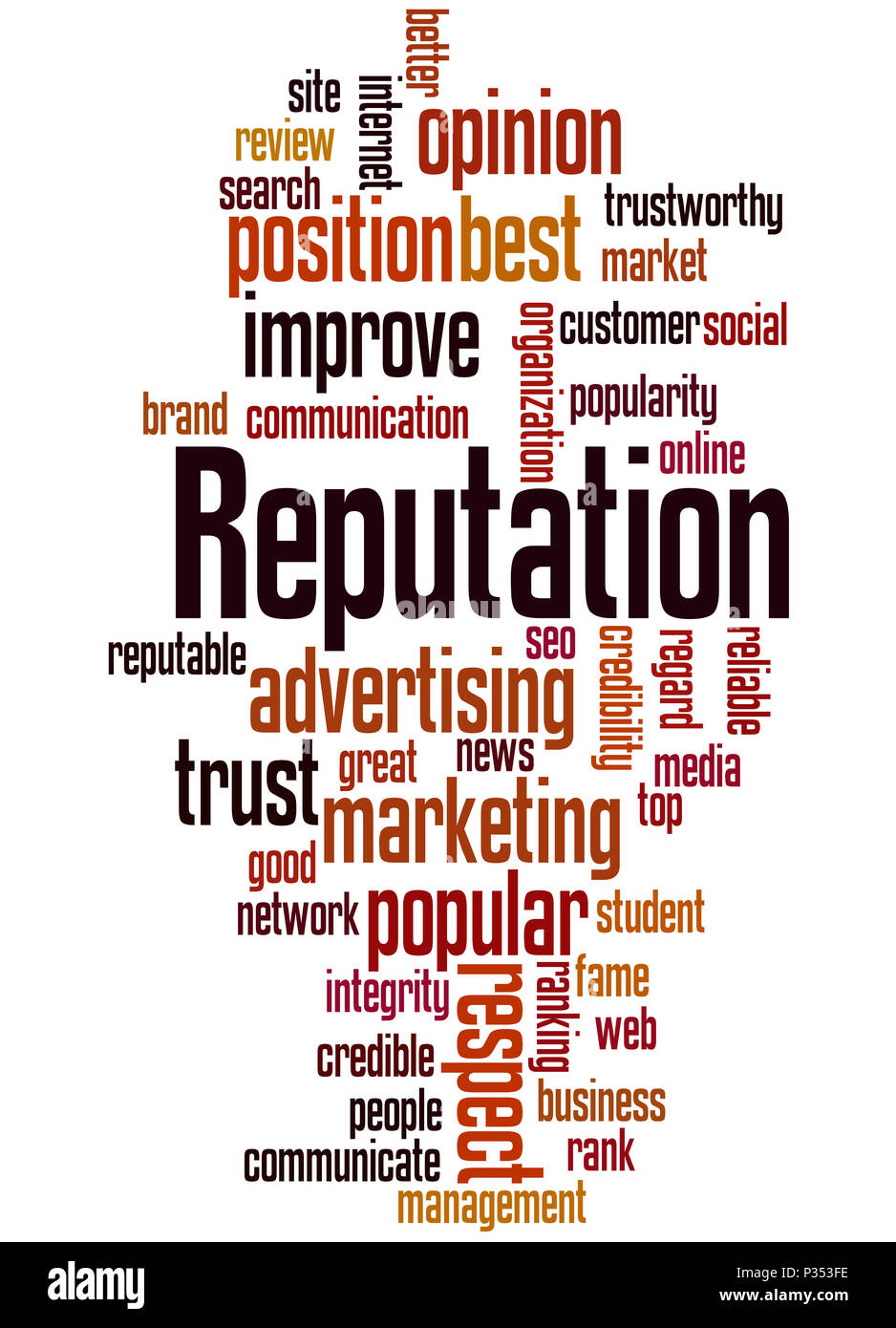 Reputation, word cloud concept on white background Stock Photo   Alamy