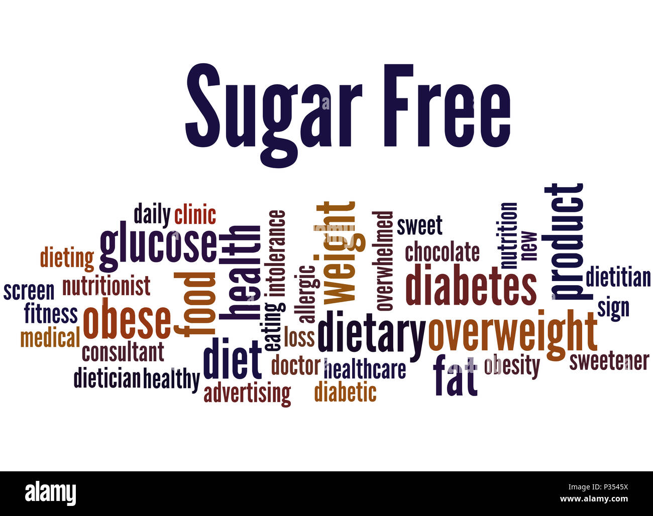 Sugar Free, word cloud concept on white background. Stock Photo