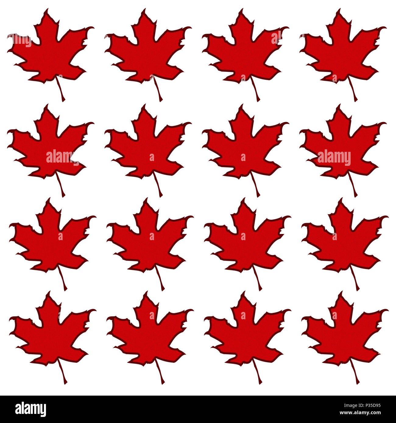 Maple Leaf Outline & Silhouette Clipart Set