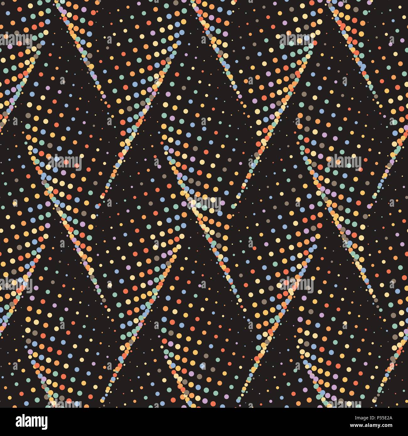 Colorful abstract dotted wave stylish texture. Endless modern halftone background. Vector seamless geometric pattern Stock Vector