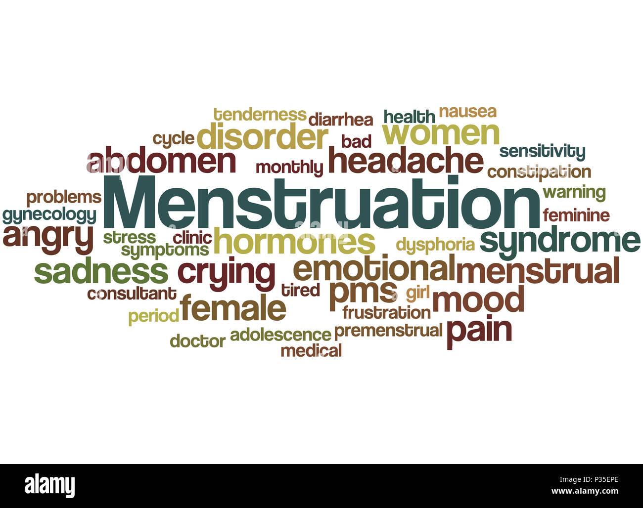Menstruation, word cloud concept on white background Stock Photo Alamy