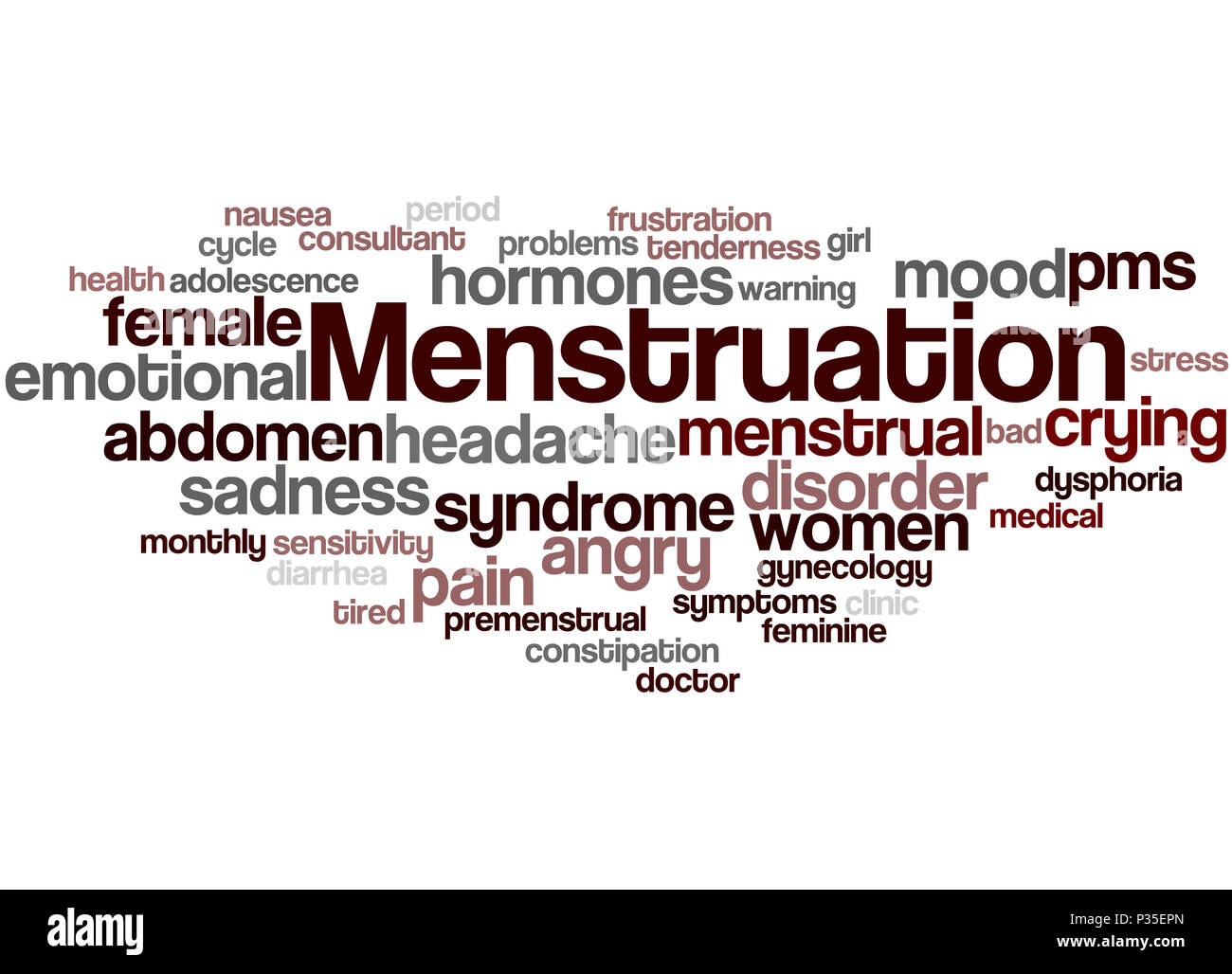 Menstruation, word cloud concept on white background Stock Photo Alamy