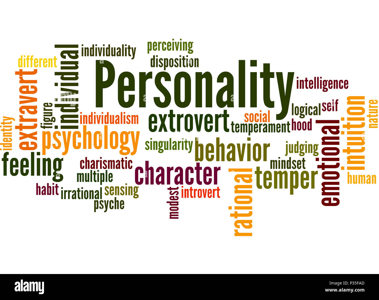 Personality Word Cloud Concept On White Background Stock Photo Alamy