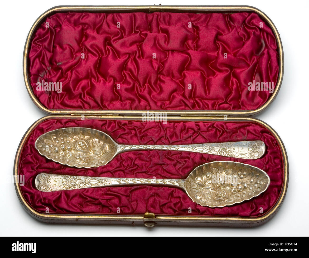 Victorian Berry Spoons Stock Photo