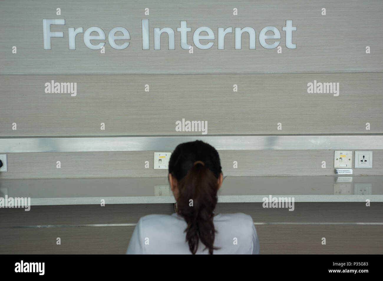 Singapore, Republic of Singapore, free internet at the airport Singapore Stock Photo