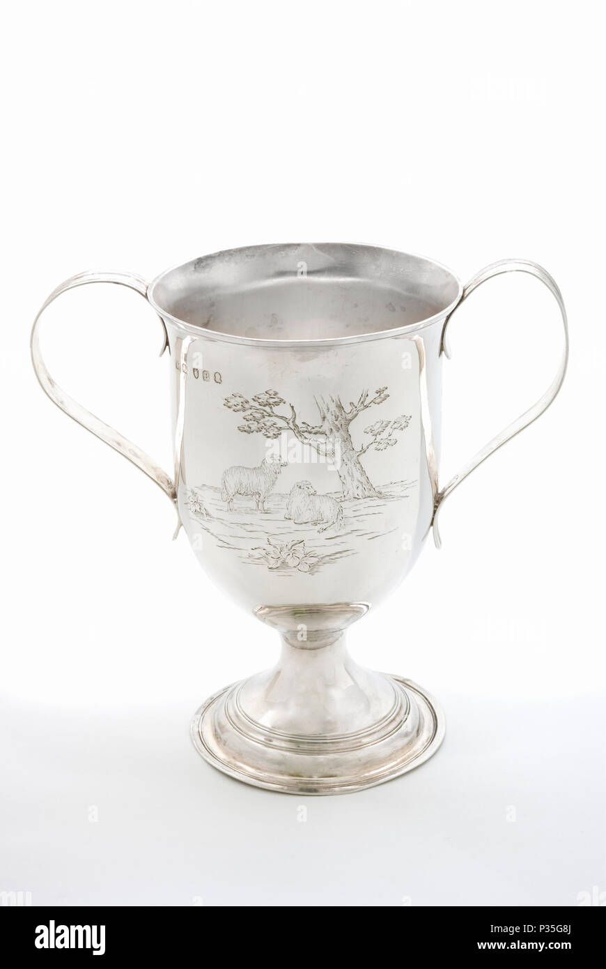 Overton Sheepfair Silver Cup 1858 Stock Photo