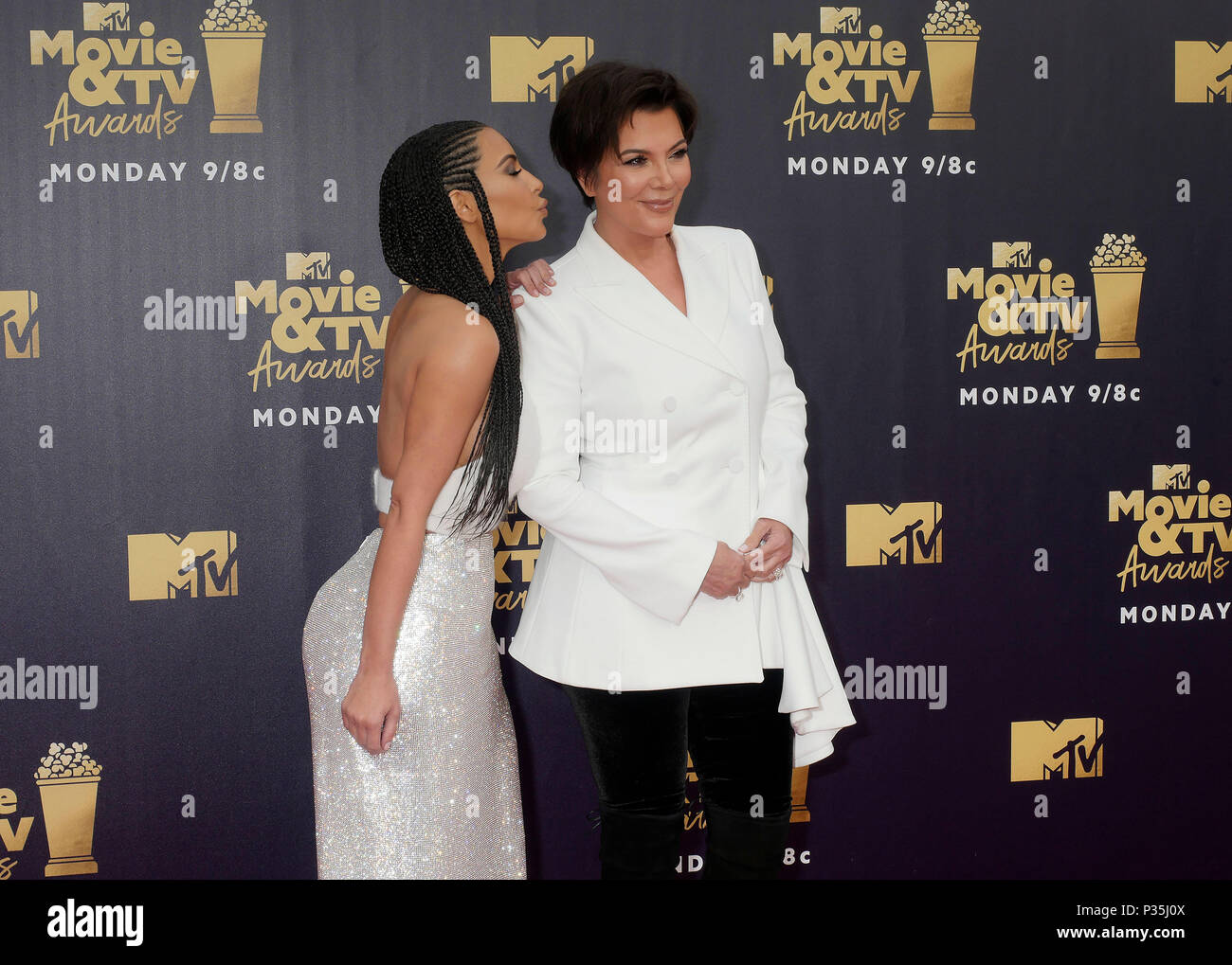 Kim Kardashian and her mother, Kris Kardashian attending the 2018 MTV