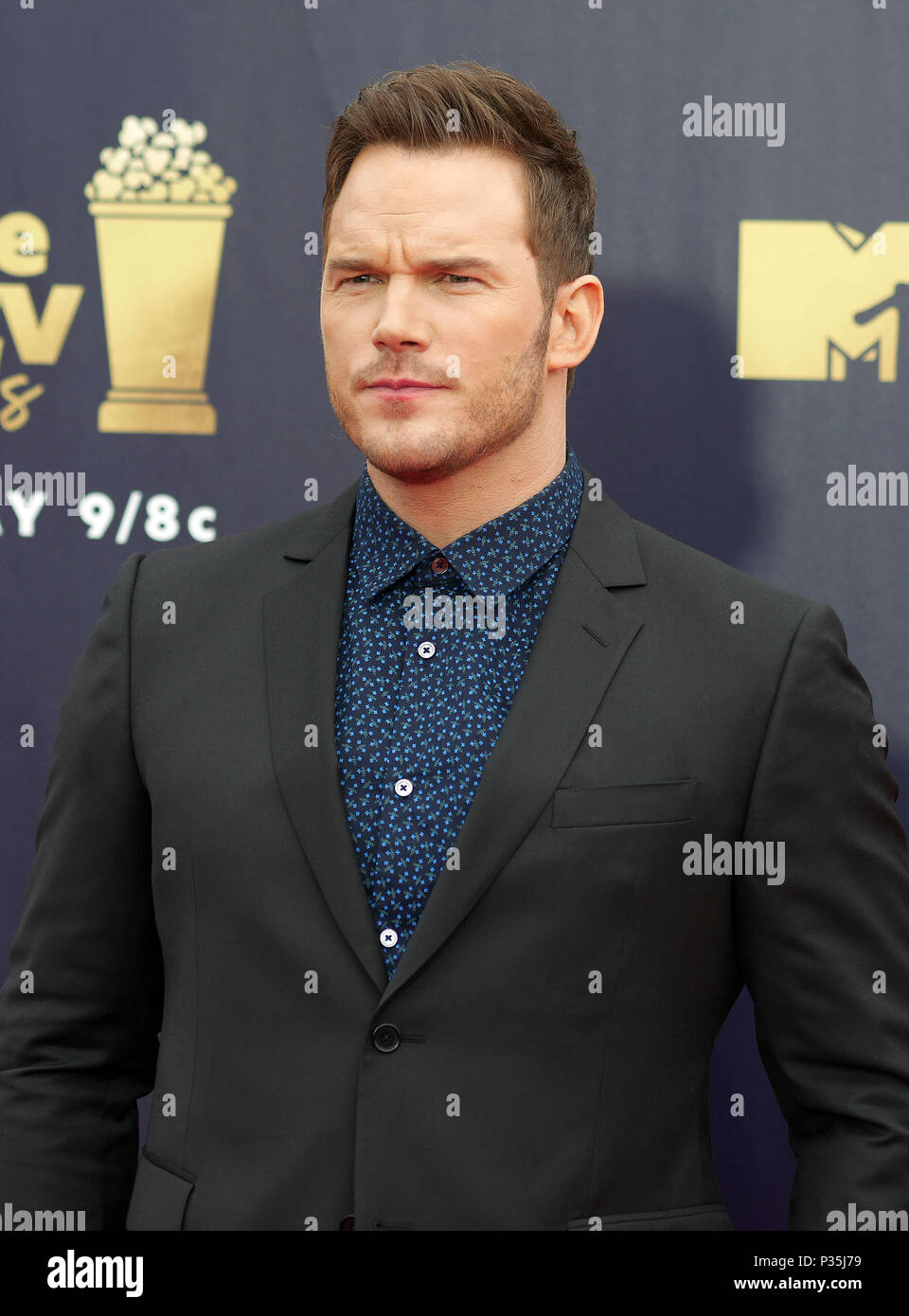 Chris Pratt attending the 2018 MTV Movie and TV Awards held at the