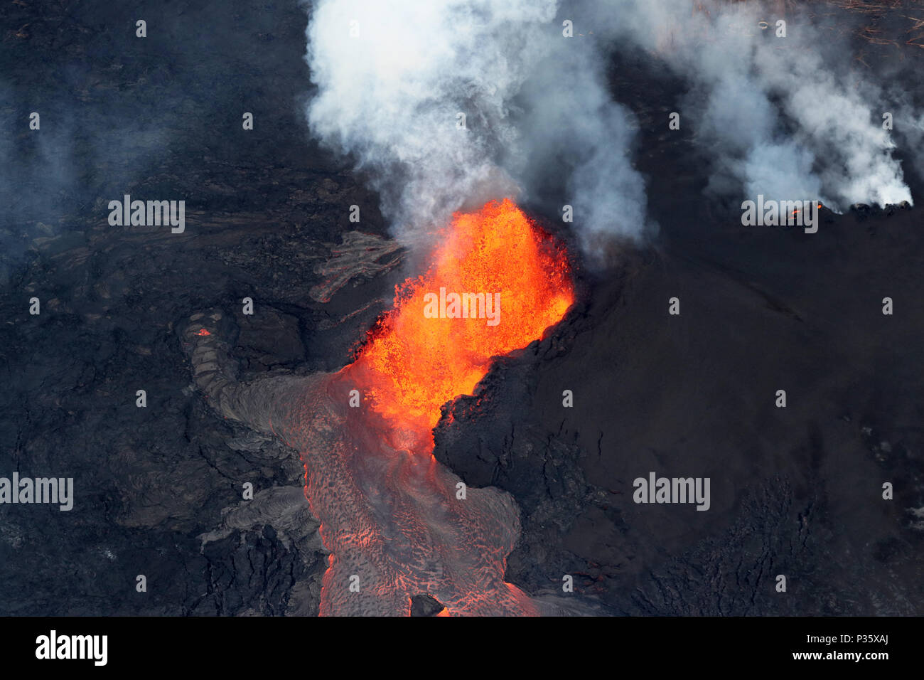 Aerial view of kilauea active volcano hi-res stock photography and ...
