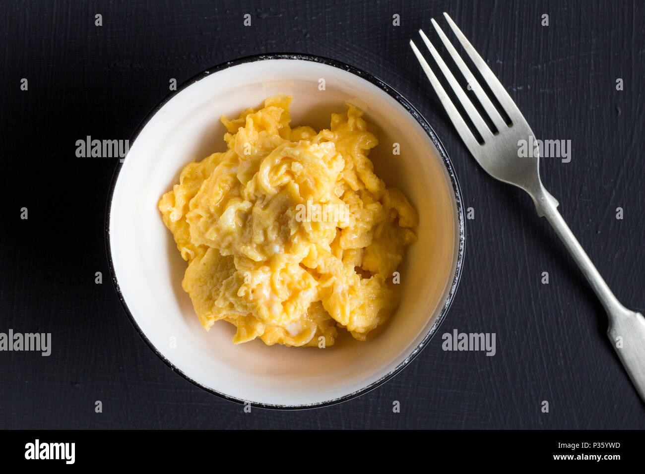 Bowl Of Scrambled Eggs Stock Photo - Download Image Now - Scrambled Eggs,  White Background, Bowl - iStock