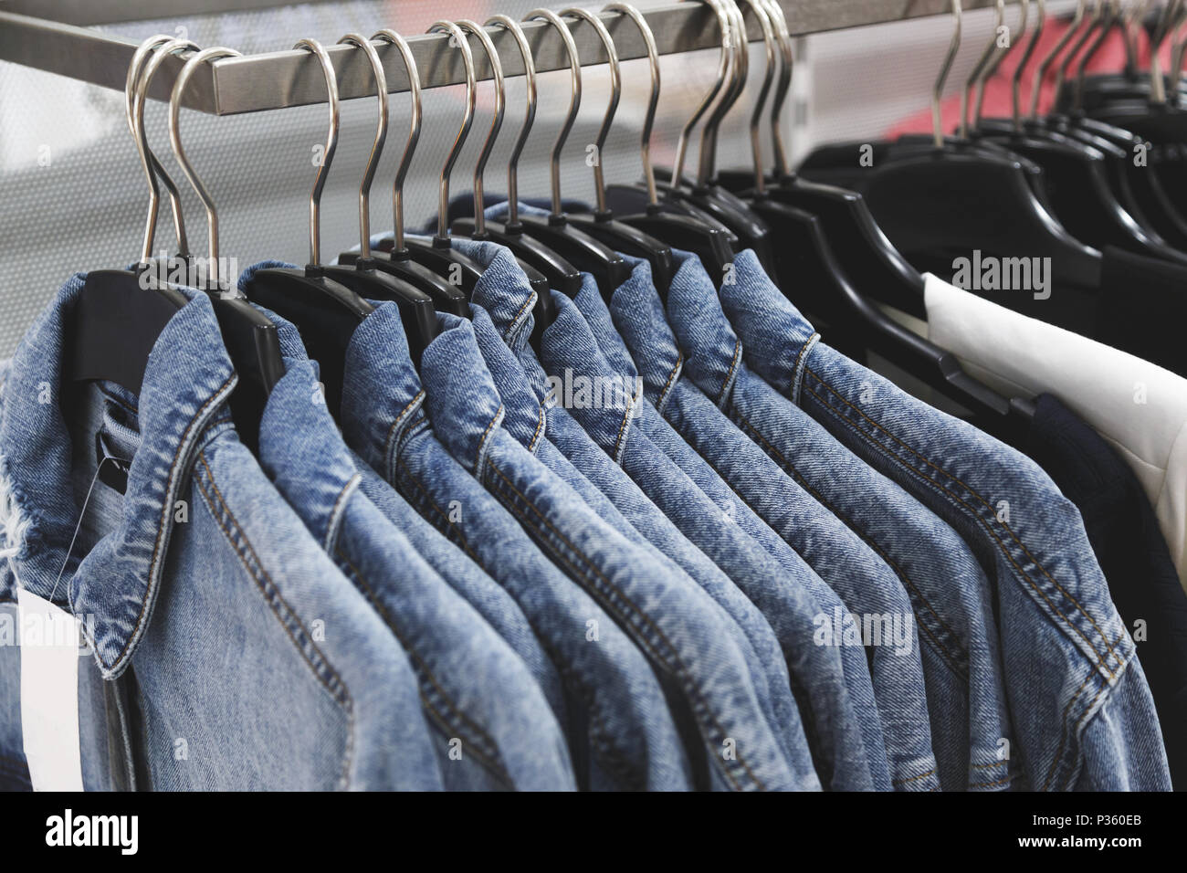 Denim jeans hanger hi-res stock photography and images - Alamy