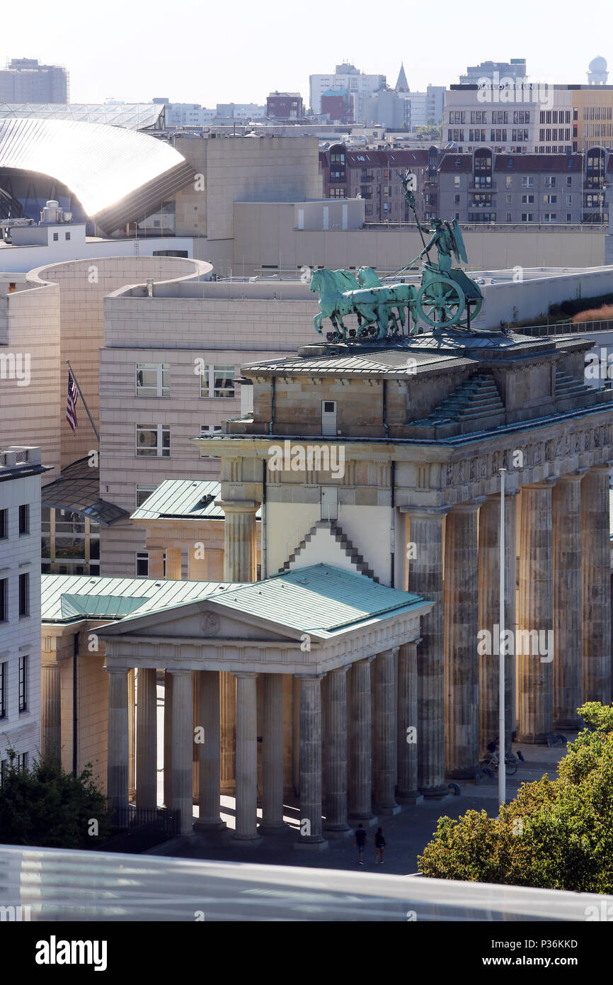 Berlin, Germany, Brandenburg Gate and US Embassy Stock Photo
