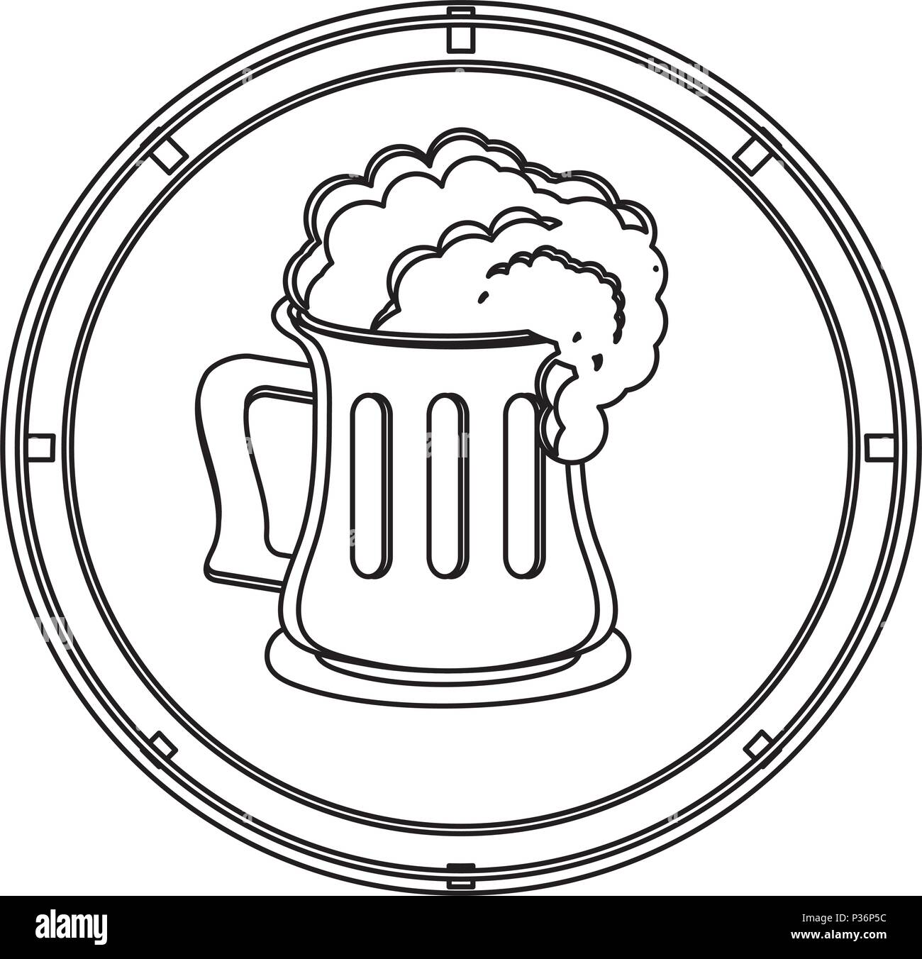 coin with beer mug icon over white background, vector illustration ...