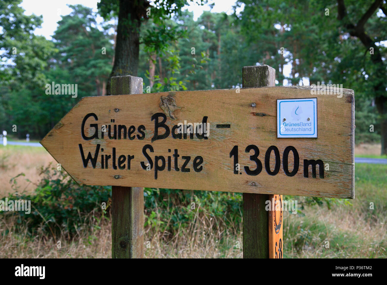 Guided bike Tour at Wirler Spitze, former border to DDR (GDR), Ziemendorf, Altmark, Sachsen-Anhalt, Germany, Europe Stock Photo