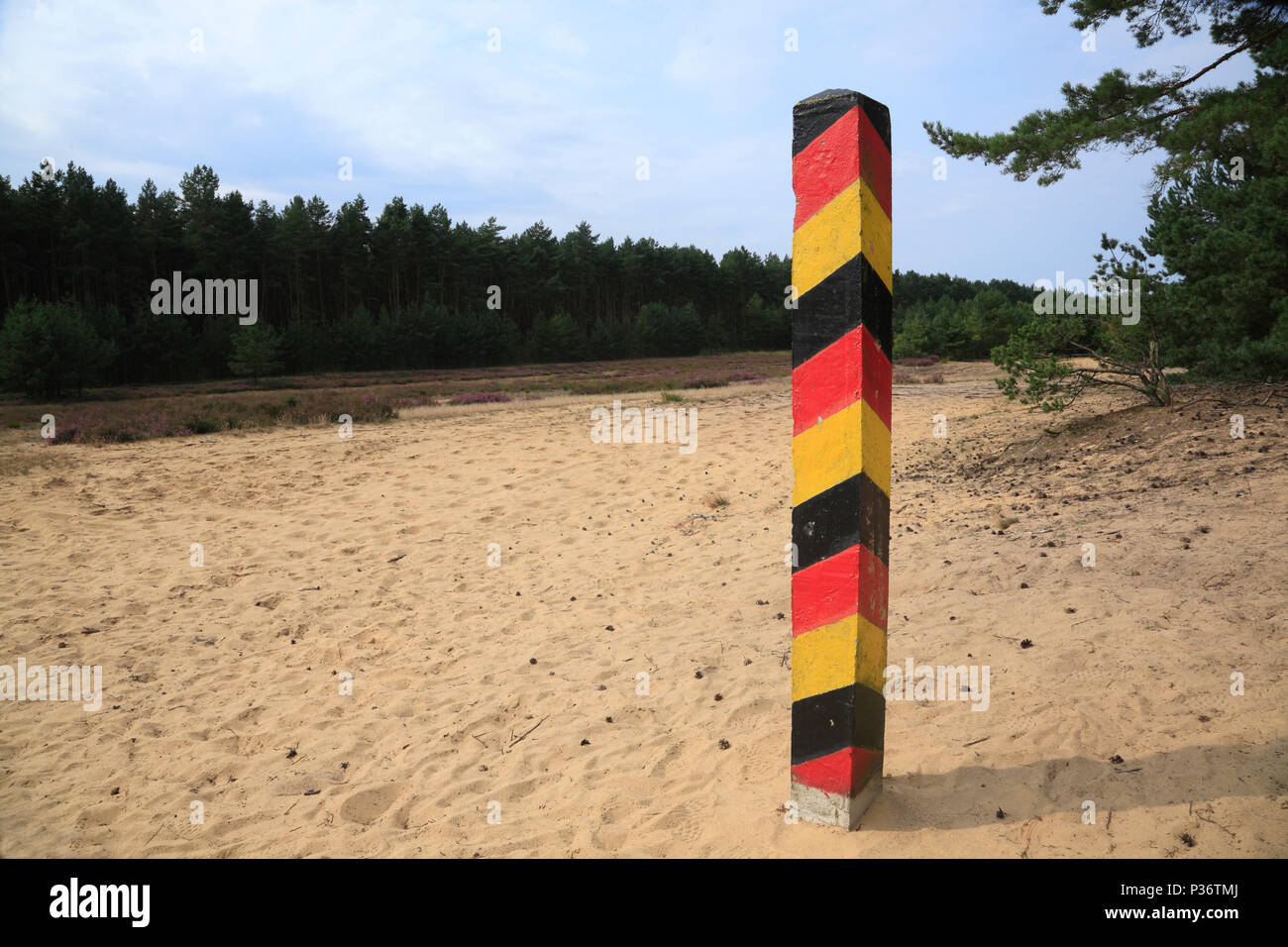 Guided bike Tour at Wirler Spitze, former border to DDR (GDR), Ziemendorf, Altmark, Sachsen-Anhalt, Germany, Europe Stock Photo