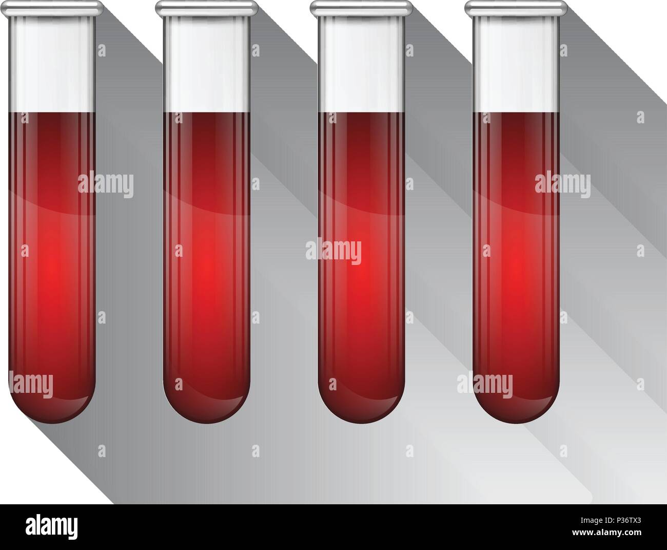 Different blood in test tube illustration Stock Vector