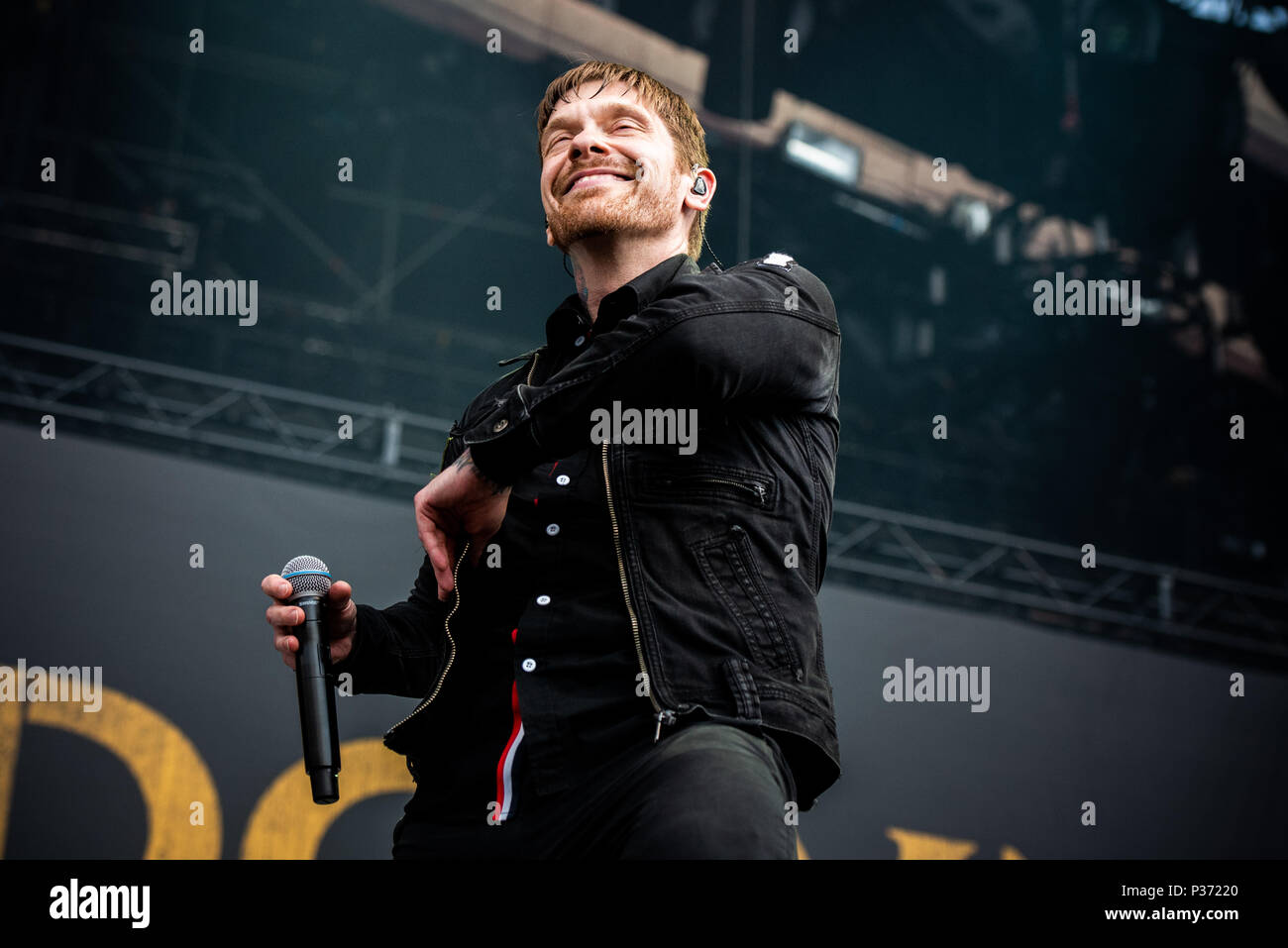 Firenze, Italy. 16th June, 2018. The American band Shinedown performing  live on stage at the Firenze Rocks festival 2018, opening for Iron Maiden.  Credit: Alessandro Bosio/Pacific Press/Alamy Live News Stock Photo -