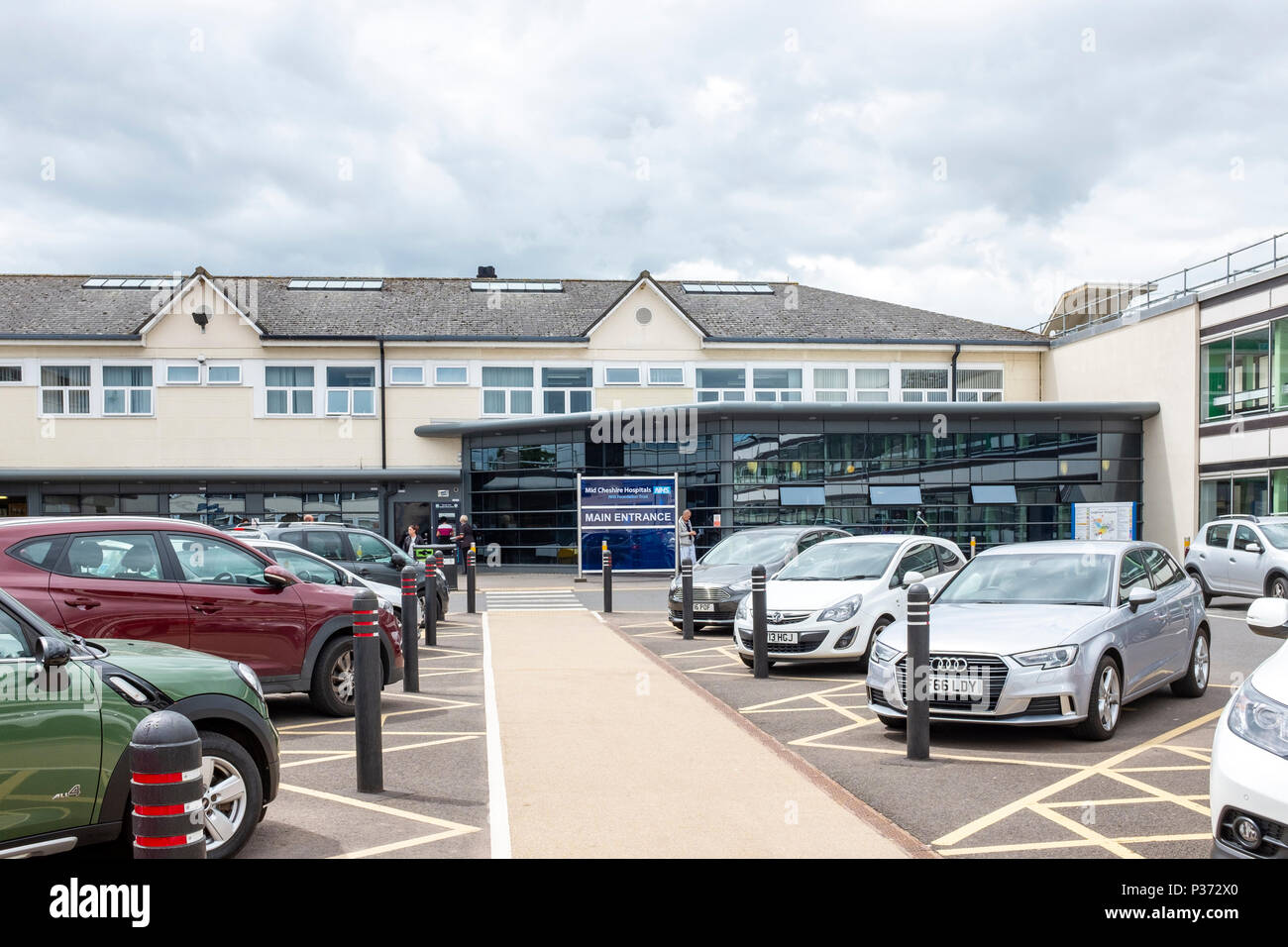 Main entrance to Leighton  hospital in Crewe Cheshire UK Stock Photo