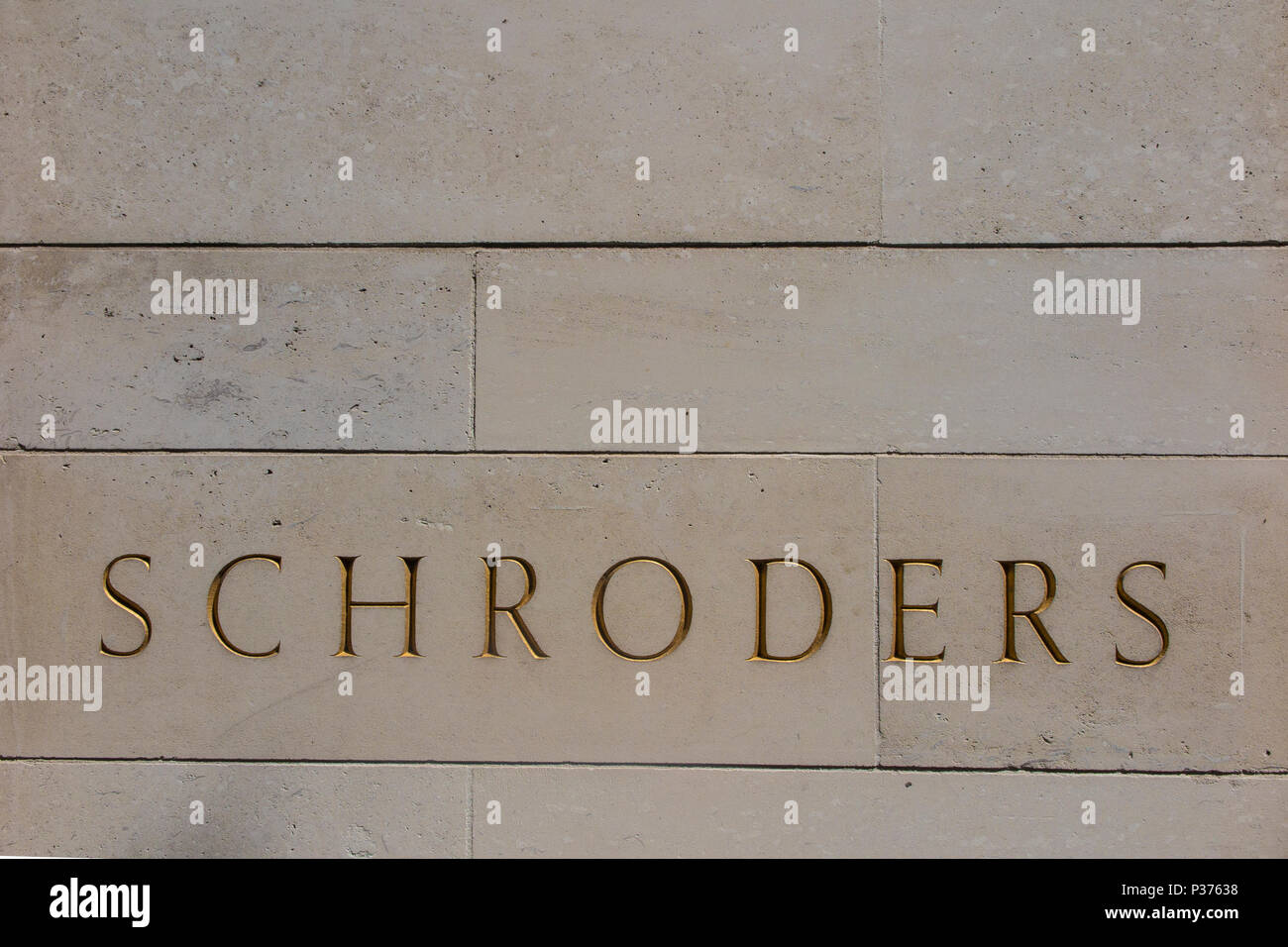 Schroders fund managers, the famous fund management company's offices in Gresham Street, London Stock Photo