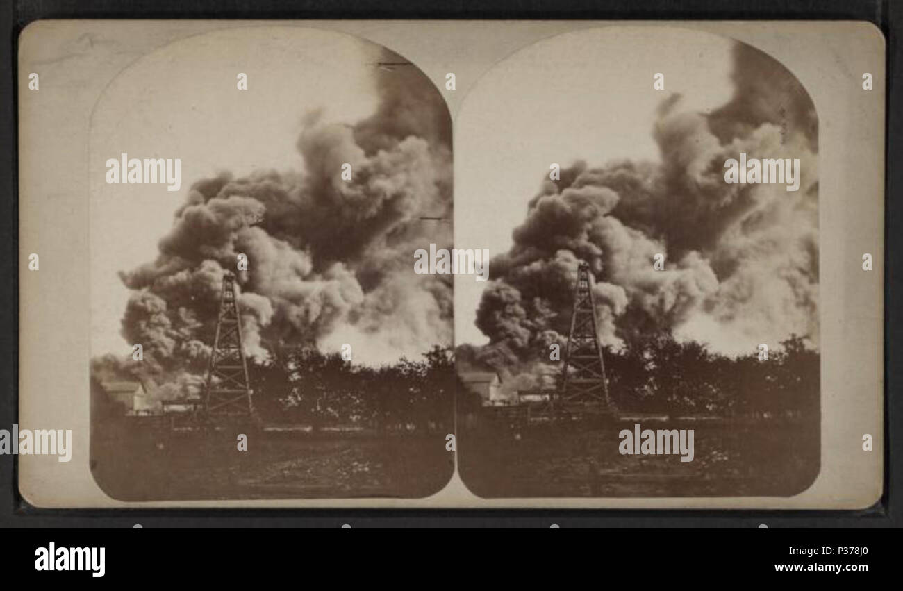 . Explosion of the benzine tank. Alternate Title: Views of the Penna ...