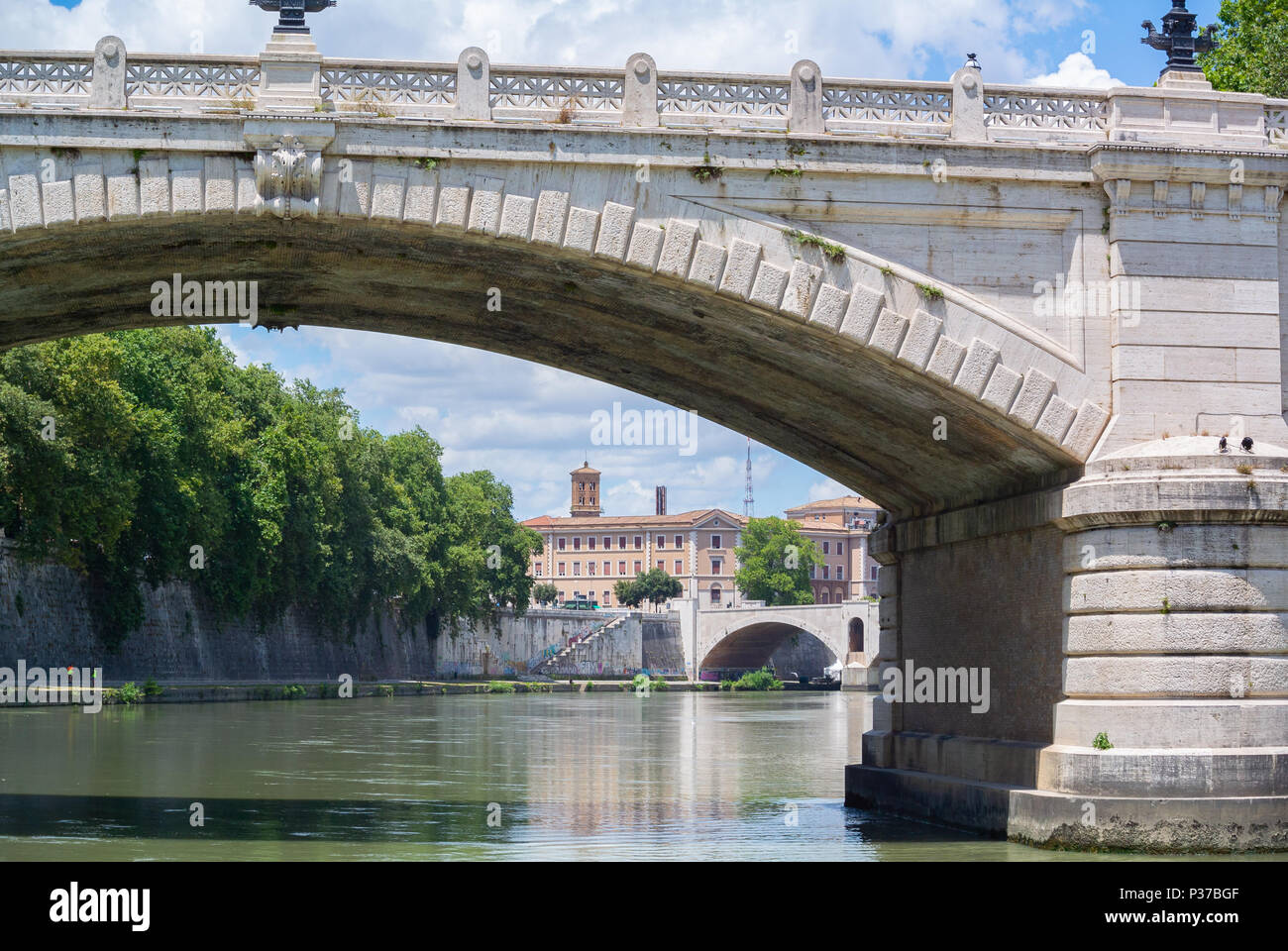 The Ponte Giuseppe Mazzini bridge on Tiber river, Rome, Lazio, Italy Stock Photo