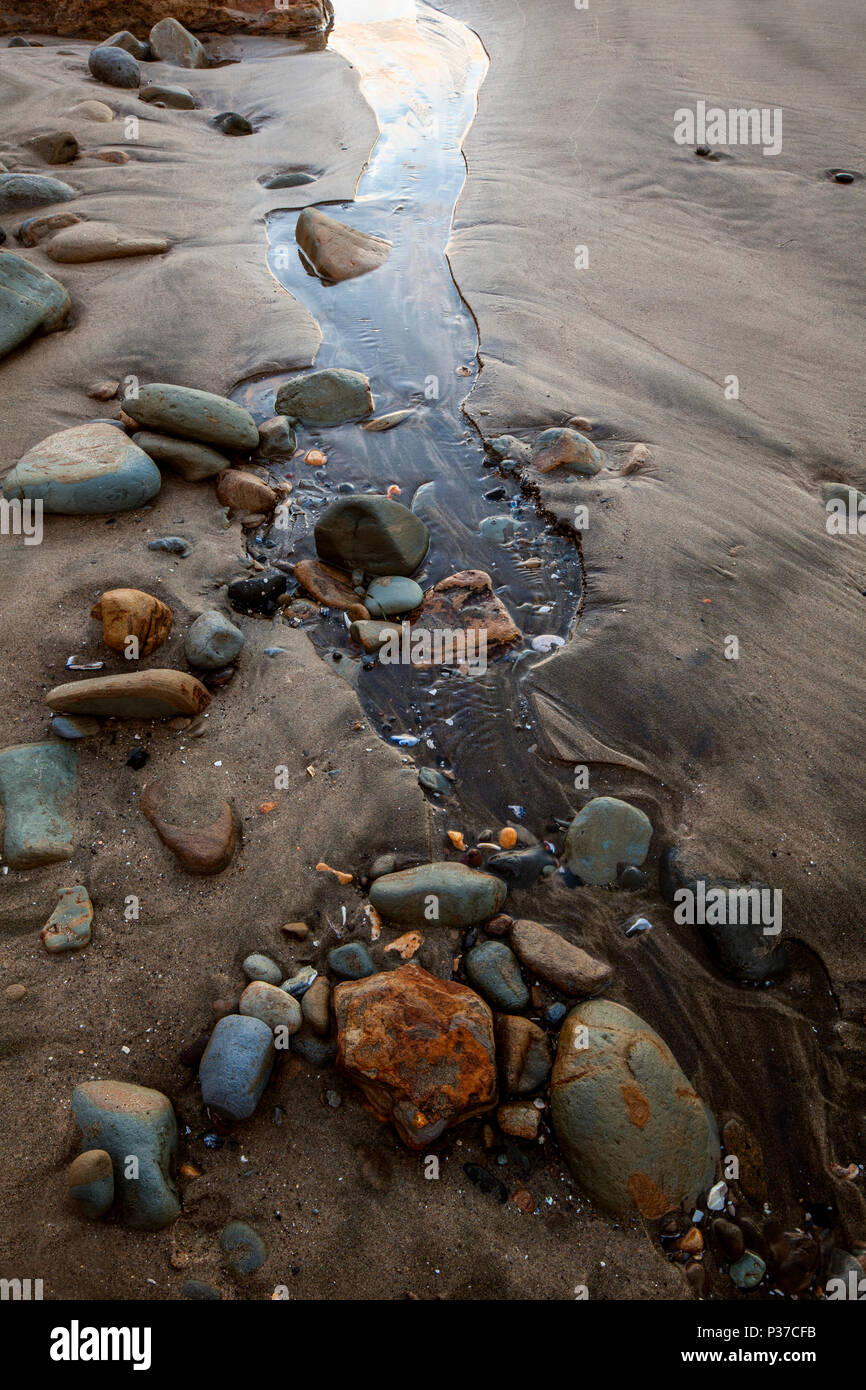 OR02488-00...OREGON - Beach at Devils Punch Bowl State Natural Area. Stock Photo