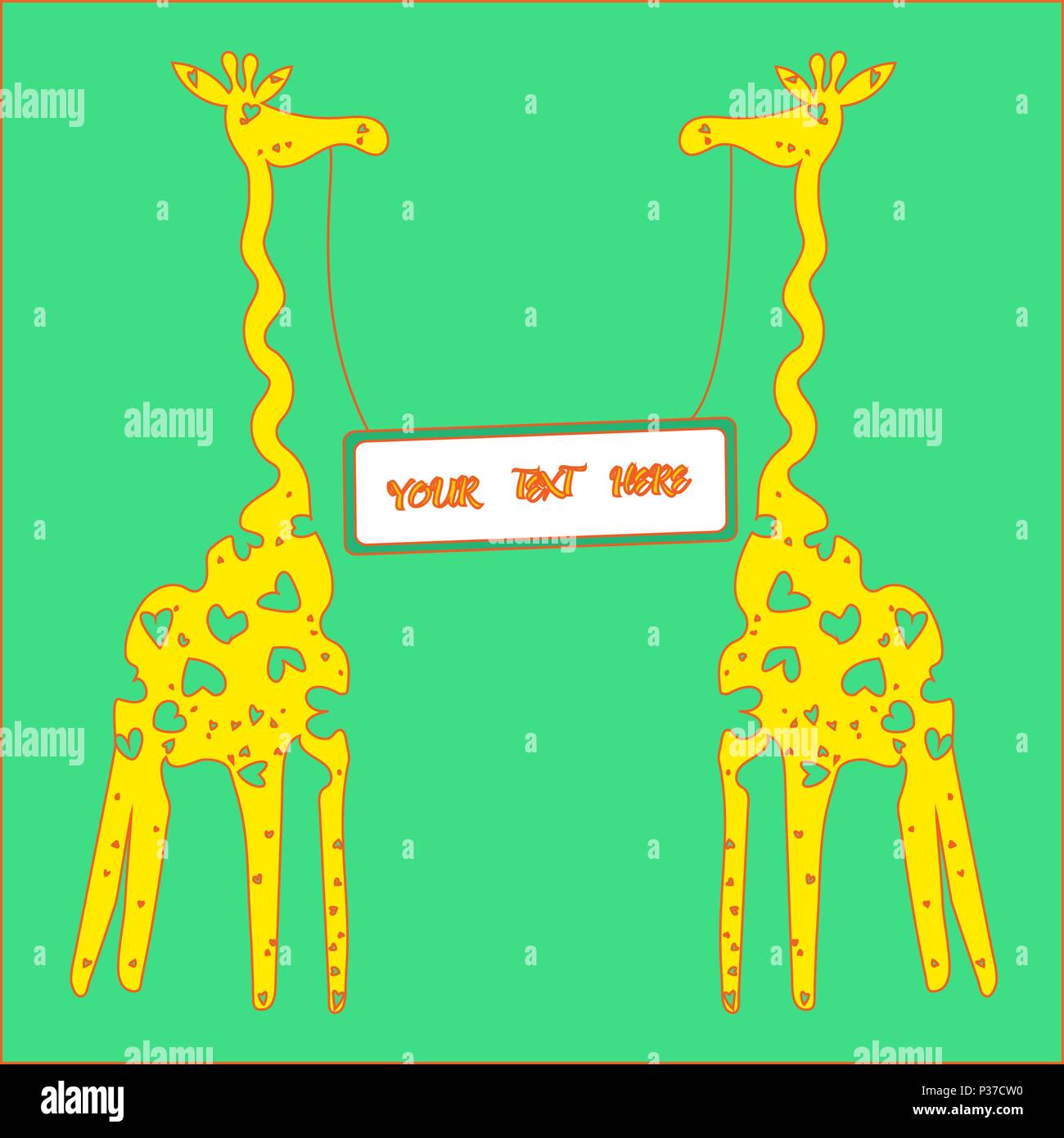 Greeting card with giraffe Stock Vector