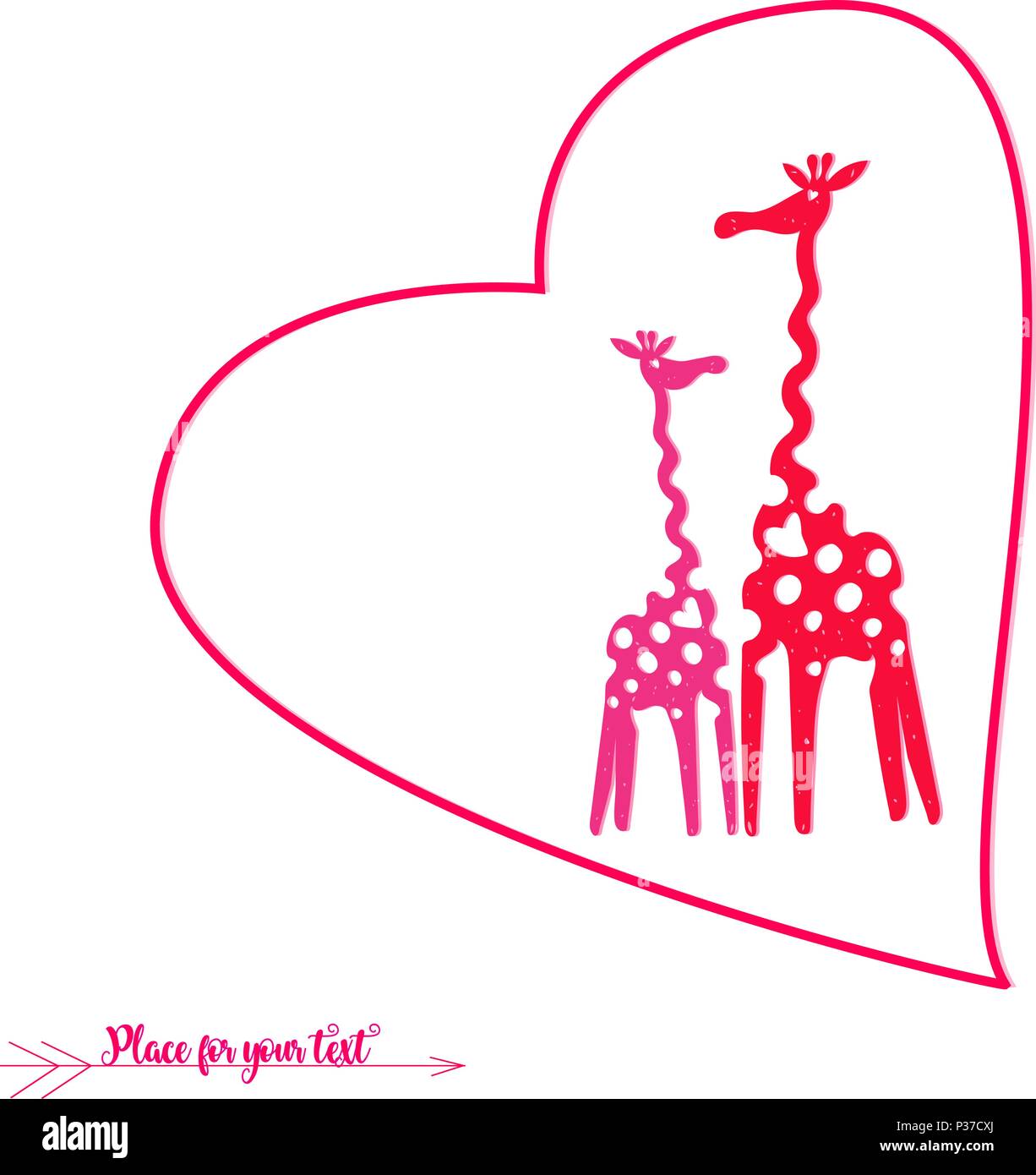 illustration with giraffes greeting card Stock Vector Image & Art - Alamy