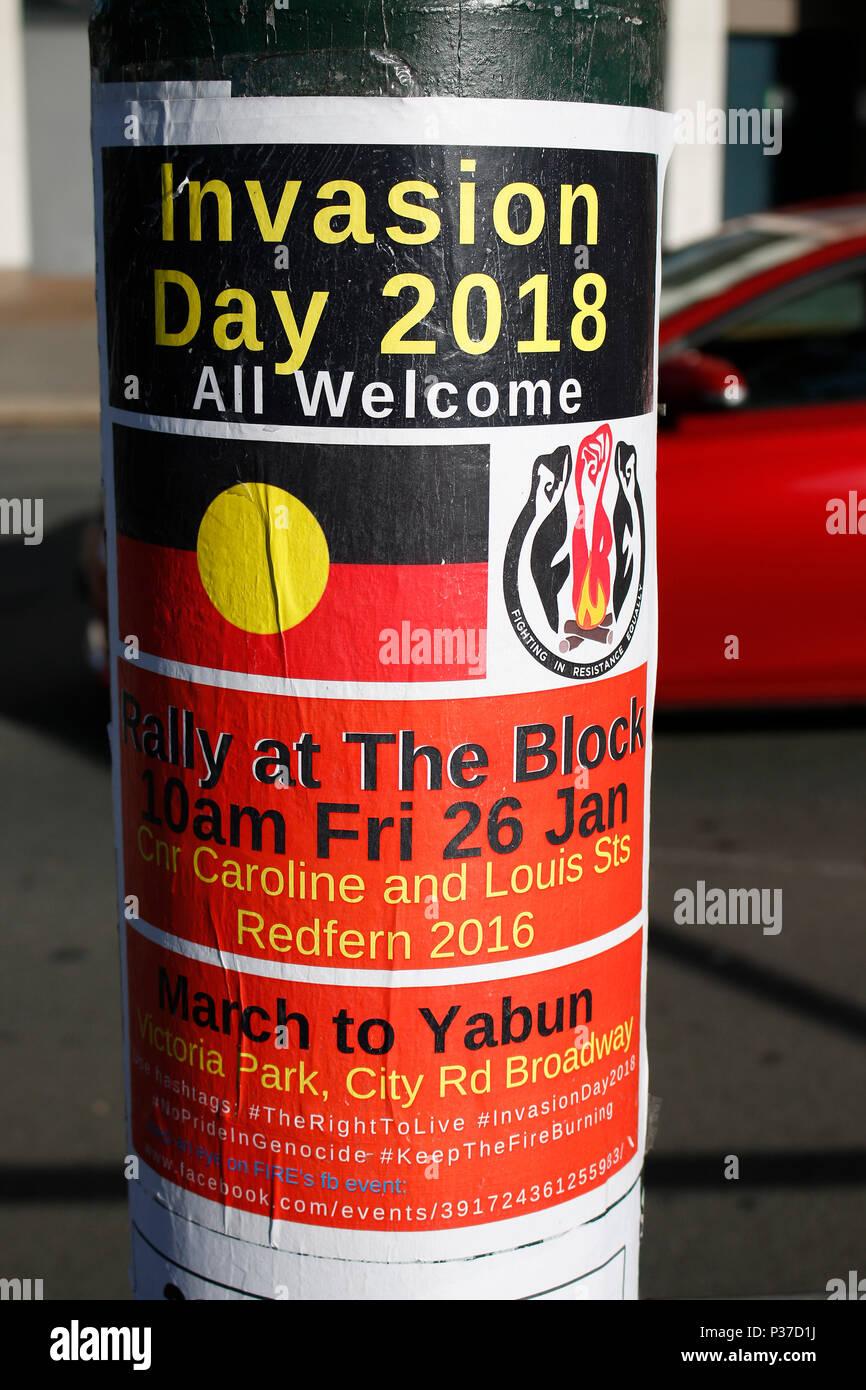 'Australia Day' als 'Invasion Day', Glebe, Sydney, Australia. Stock Photo
