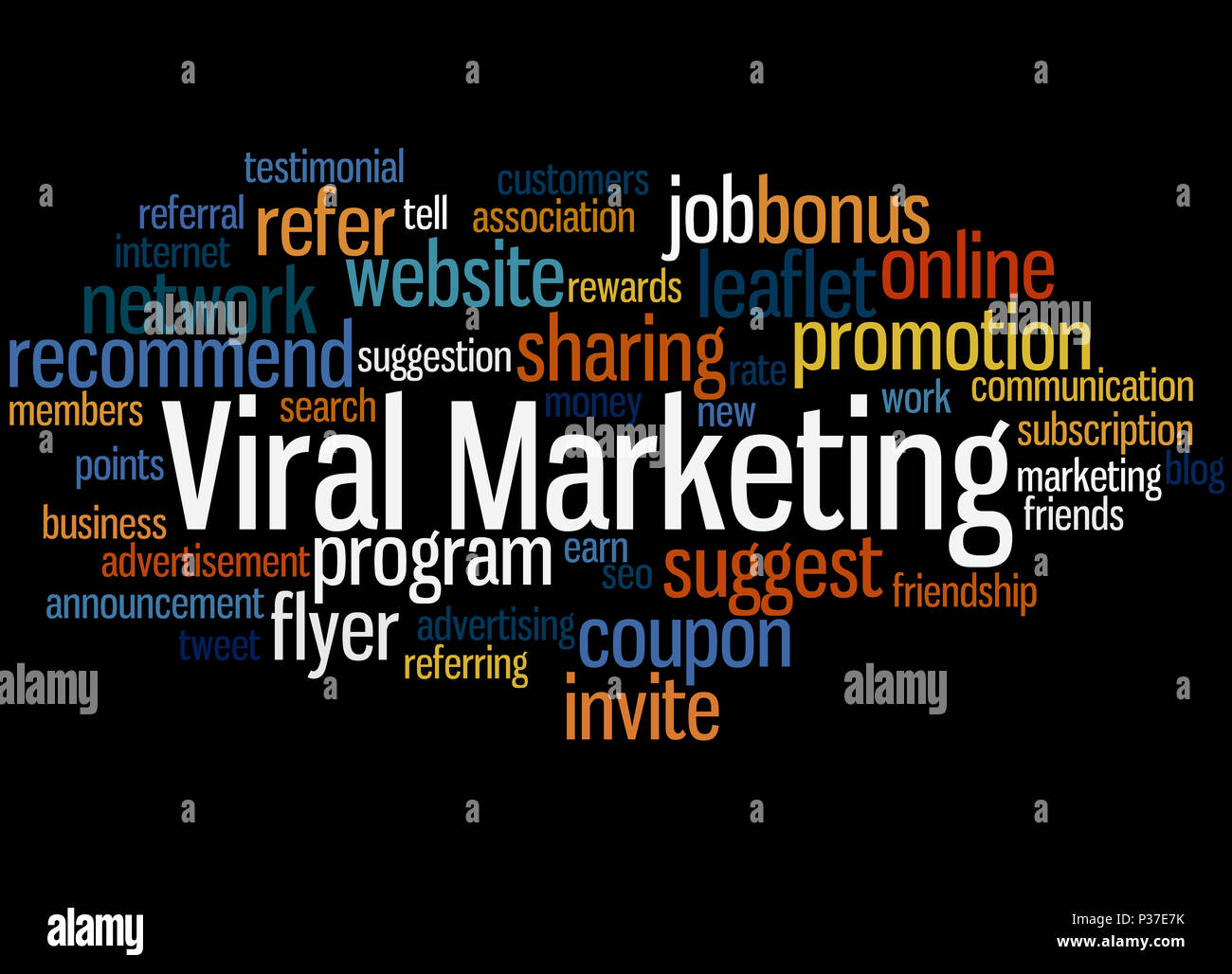 Viral Marketing Word Cloud Concept On Black Background Stock Photo Alamy