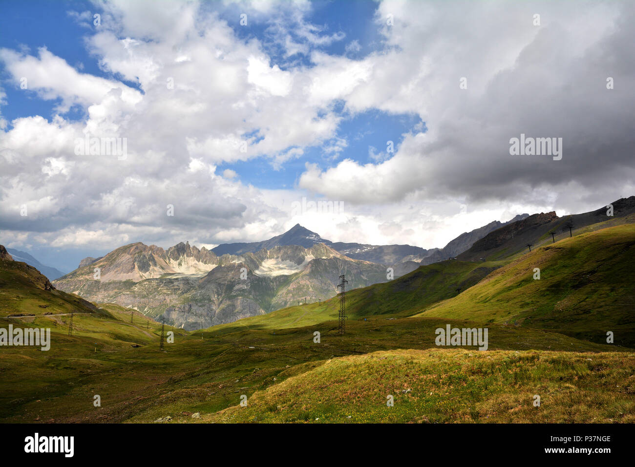 Beautiful landscape on the Route des Grandes Alpes with Col de l'Iseran ...