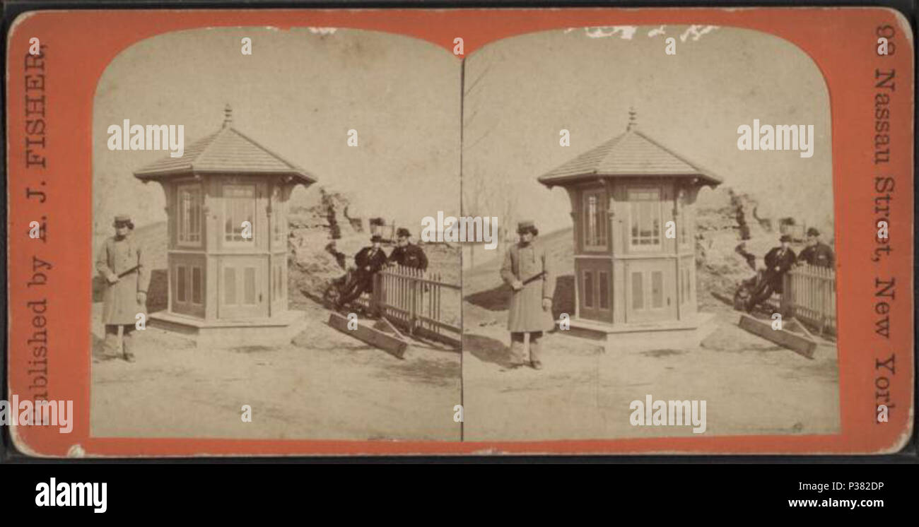 . Gatekeeper's hut. Alternate Title: A.J. Fisher's stereoscopic views. New York City, Central Park.  Coverage: 1860?-1905?. Digital item published 8-11-2006; updated 6-25-2010. 118 Gatekeeper's hut, from Robert N. Dennis collection of stereoscopic views Stock Photo